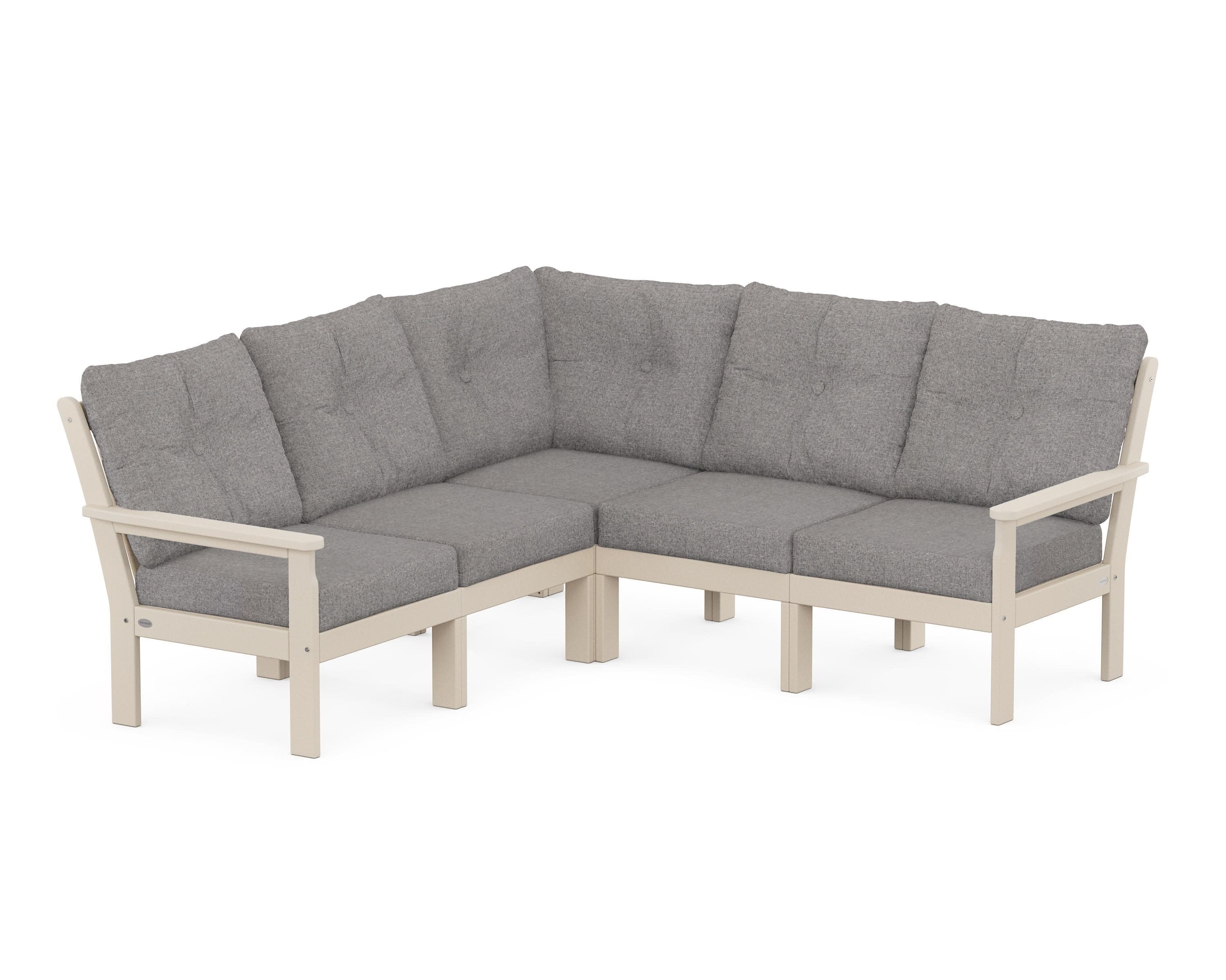 Vineyard 5-Piece Sectional in Sand / Grey Mist