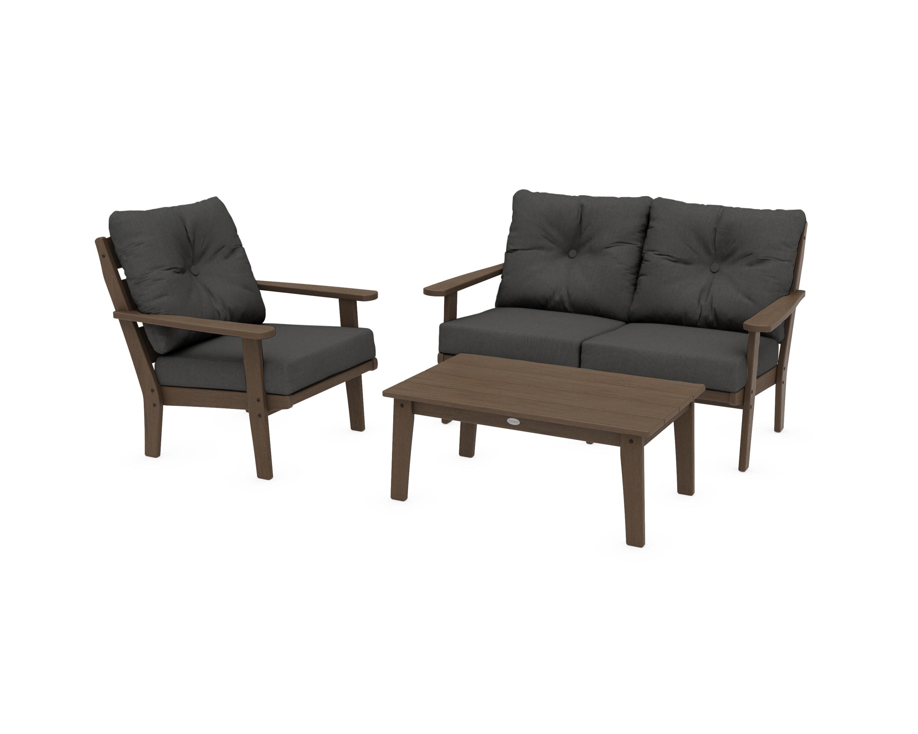 Lakeside 3-Piece Deep Seating Set in Kona / Spectrum Carbon