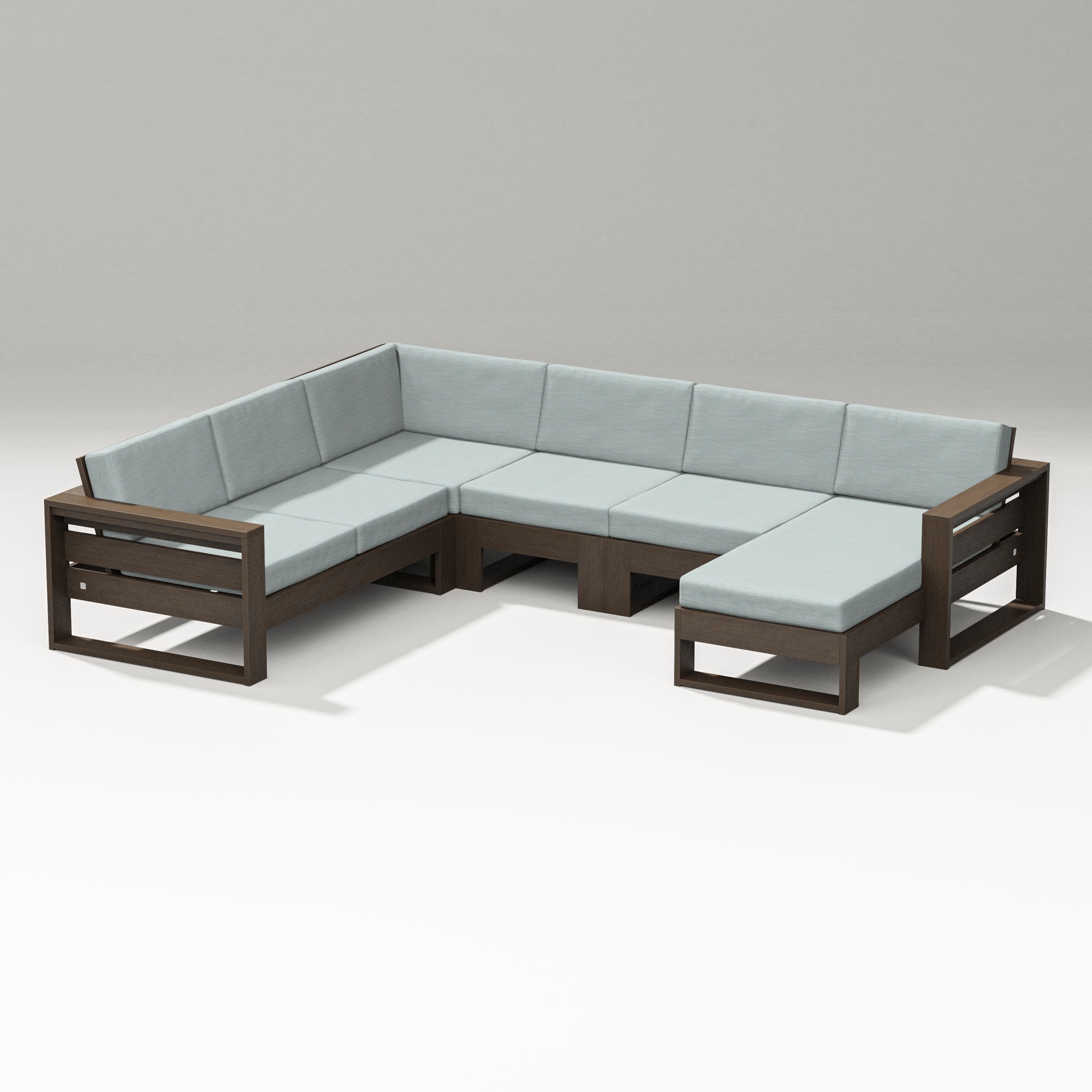 Latitude Corner Sectional with Right Chaise in Kona / Soothe Mist