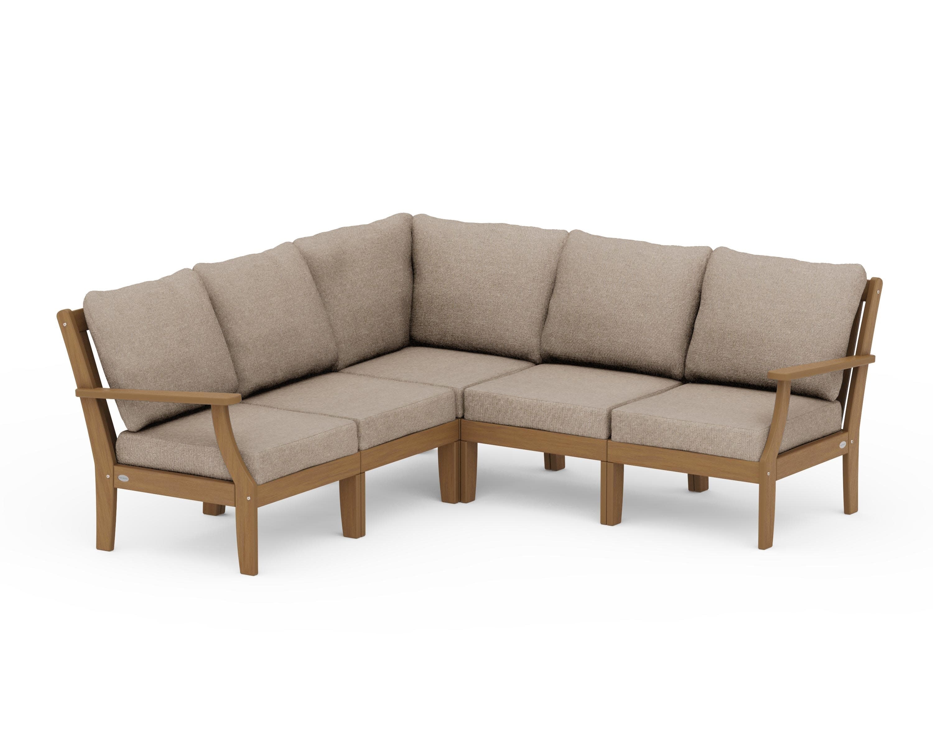 Braxton Modular 5-Piece Deep Seating Set in Natural / Spiced Burlap