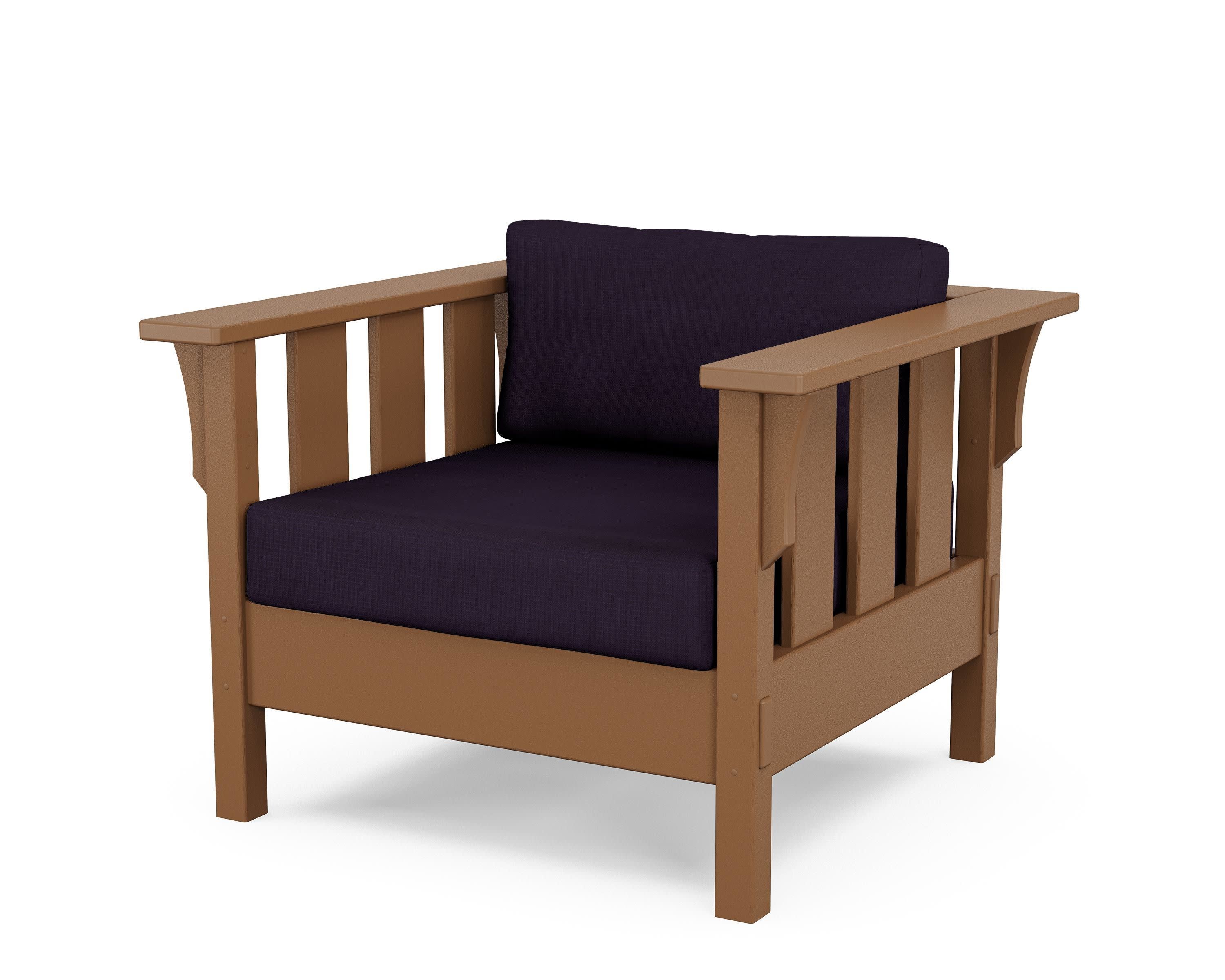 Acadia Deep Seating Chair in Teak / Navy Linen