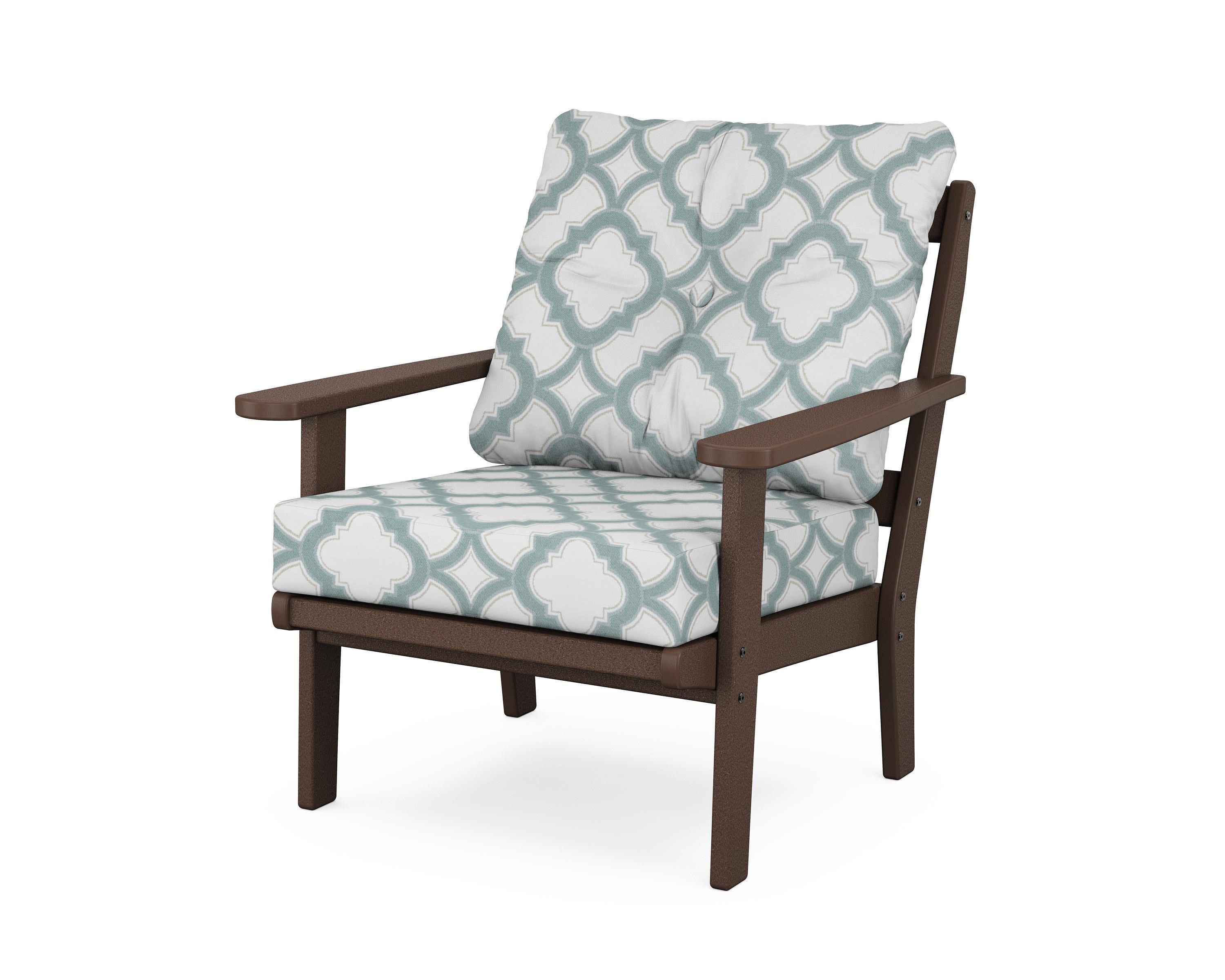 Mission Deep Seating Chair in Mahogany / Trellis Glacier Spa