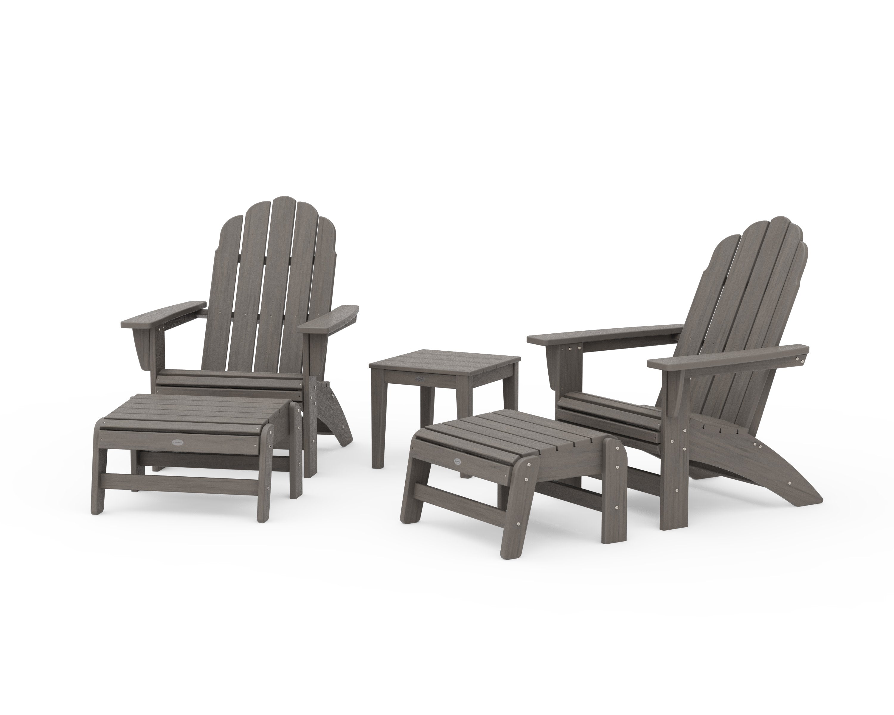 5-Piece Vineyard Grand Adirondack Set in Driftwood