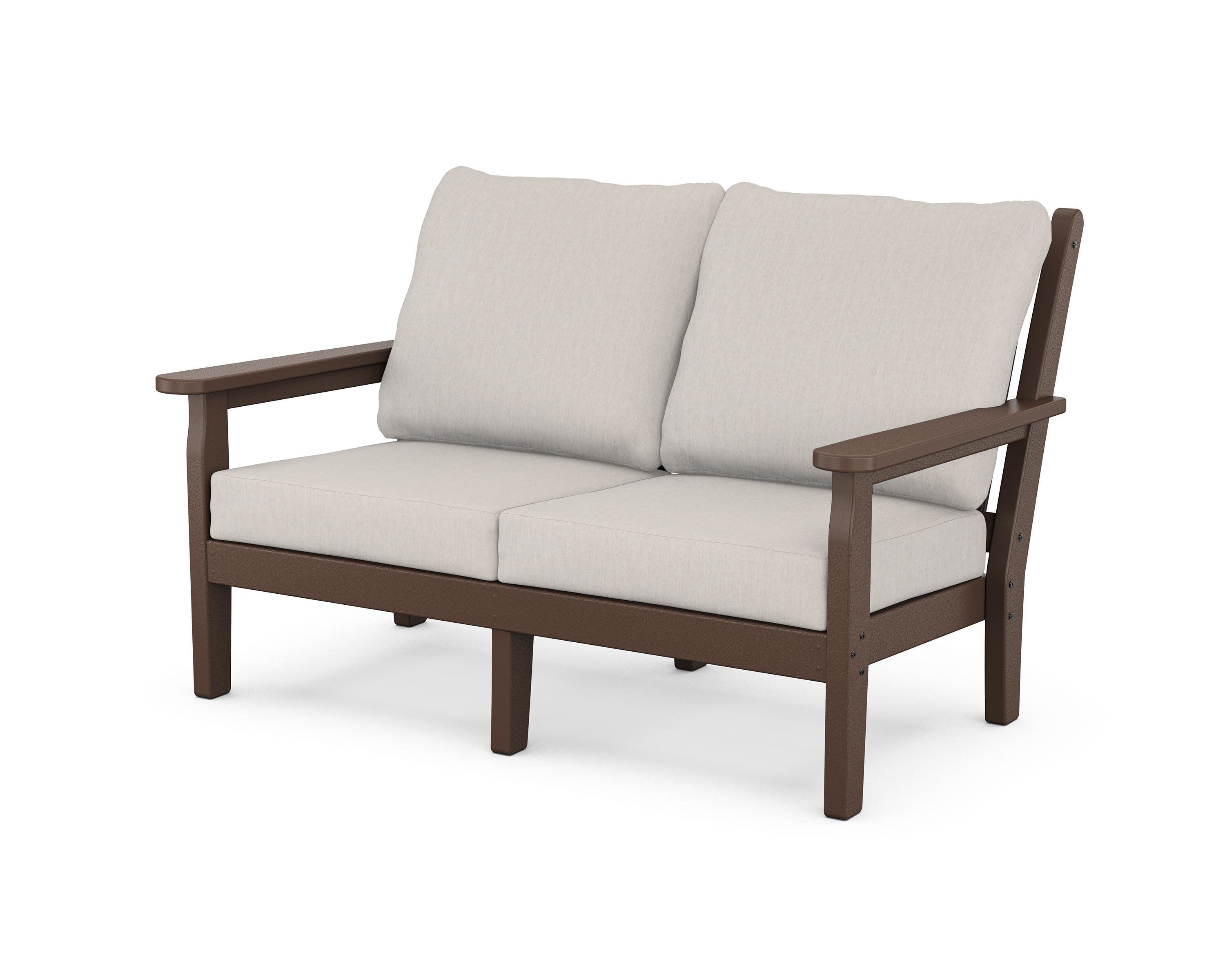 Chippendale Deep Seating Loveseat in Mahogany / Cast Ash