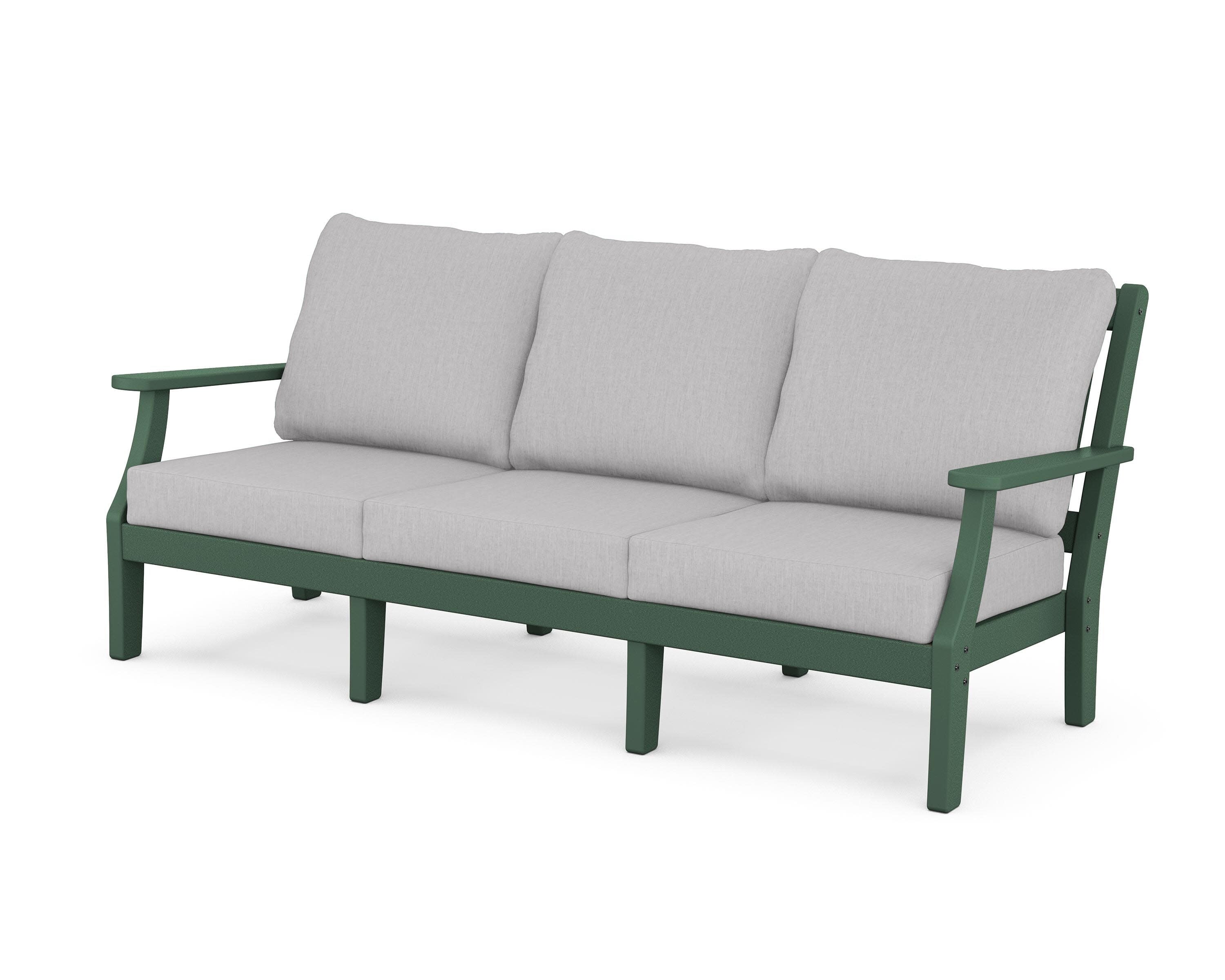 Chinoiserie Deep Seating Sofa in Green / Granite