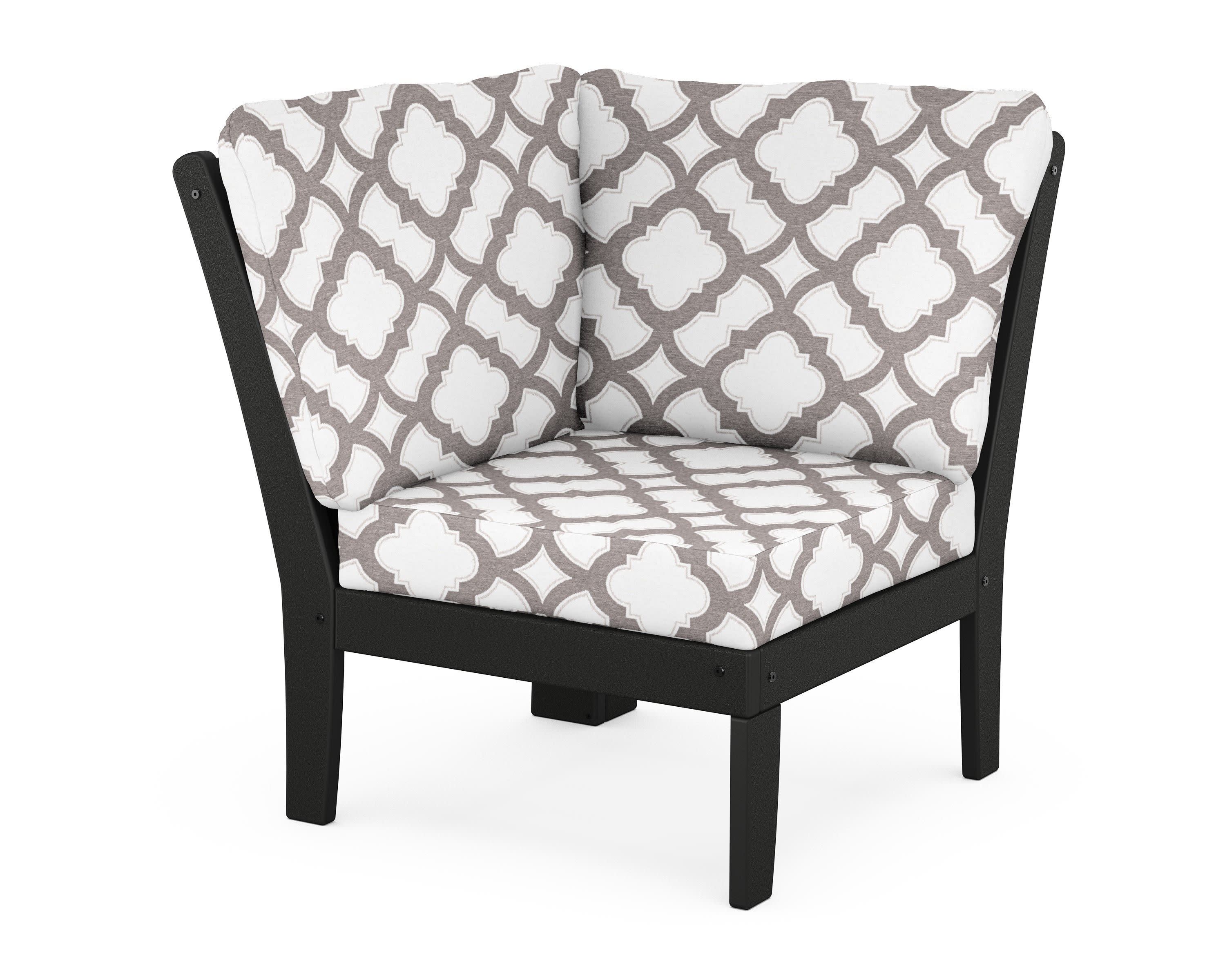 Braxton Modular Corner Chair in Black / Trellis Grey Mist