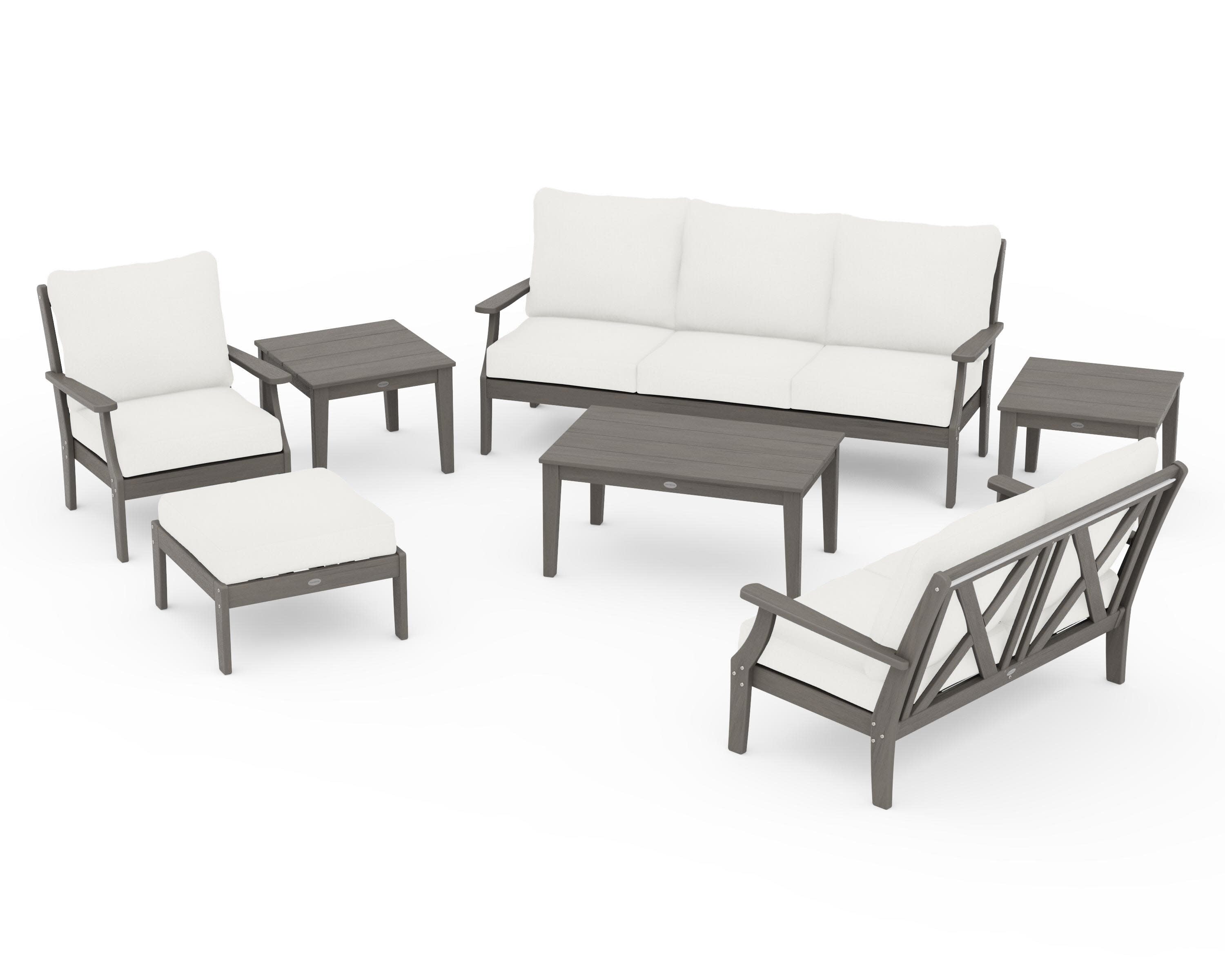 Braxton 7-Piece Deep Seating Set in Driftwood / Natural Linen