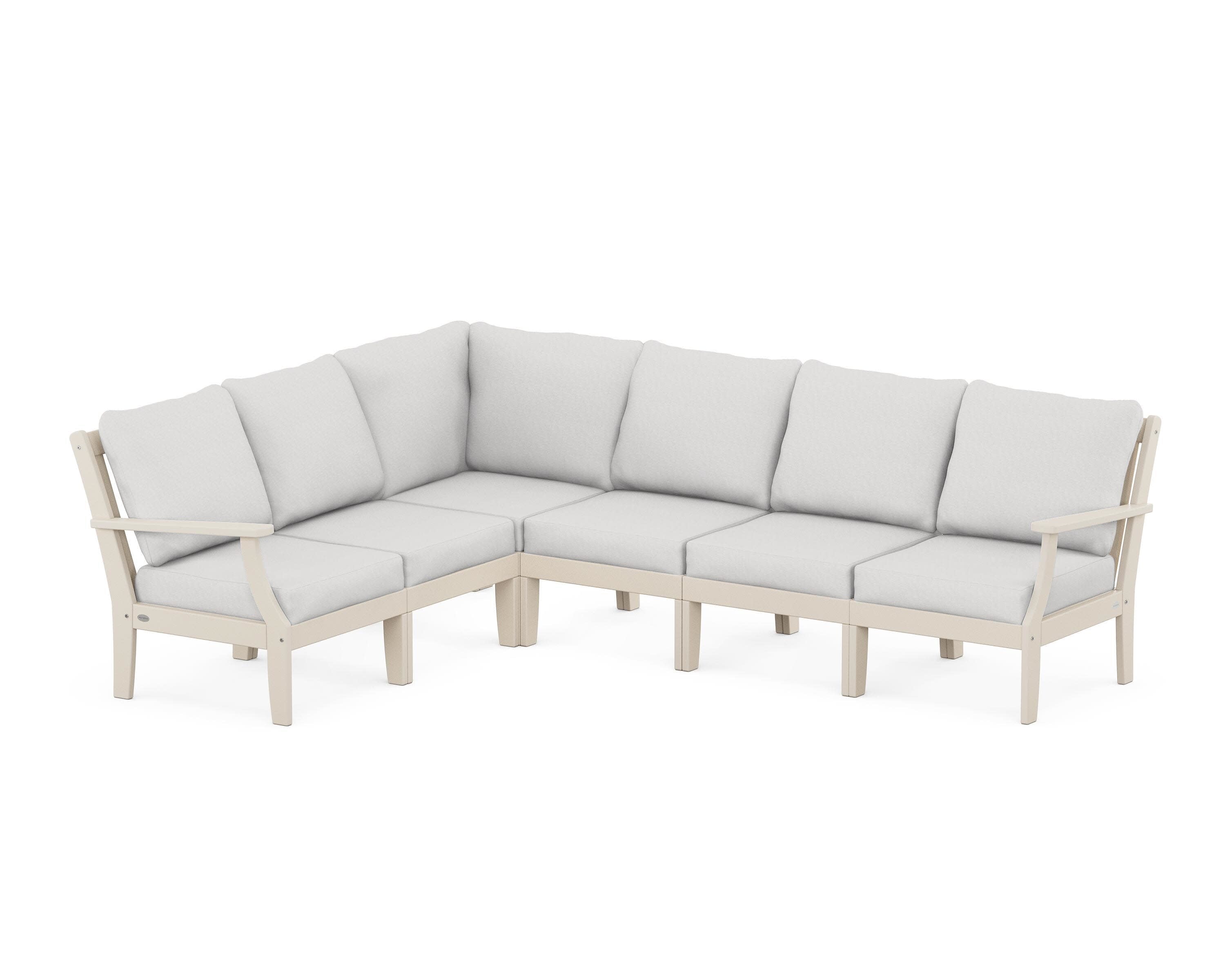 Braxton Modular 6-Piece Deep Seating Set in Sand / Diamond in the Rough