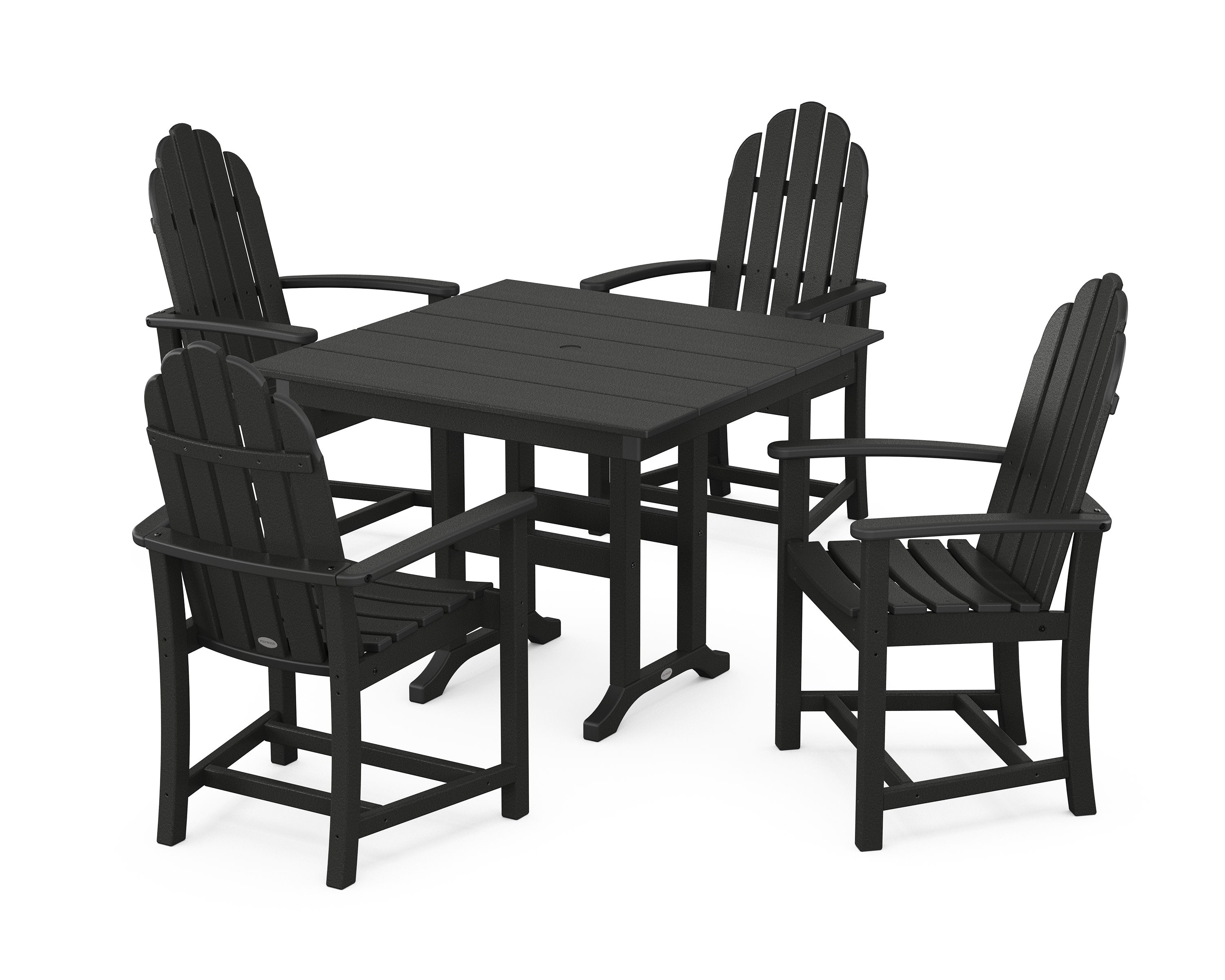 Classic Adirondack 5-Piece Farmhouse Dining Set in Black