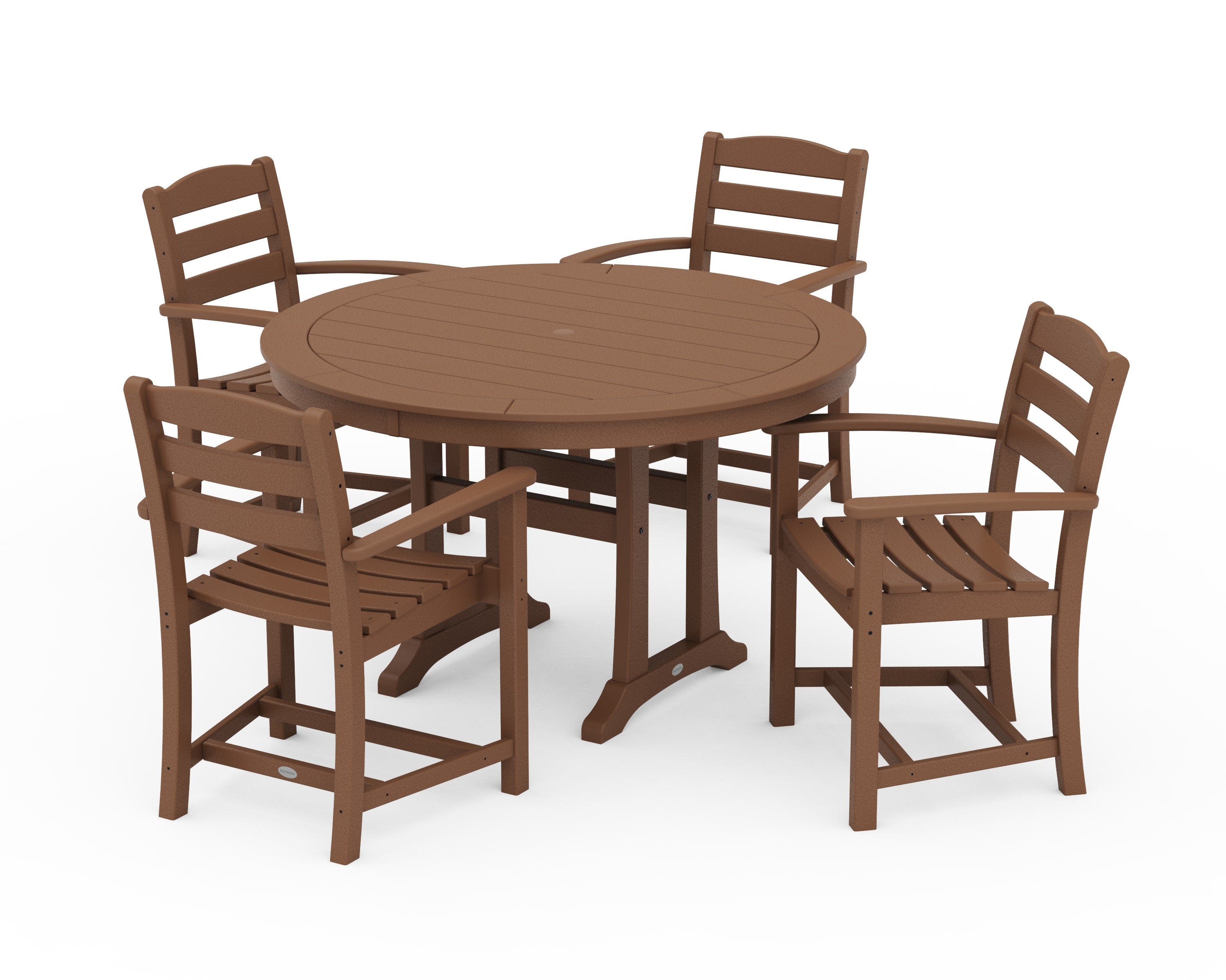 La Casa Caf 5-Piece Arm Chair Dining Set in Teak