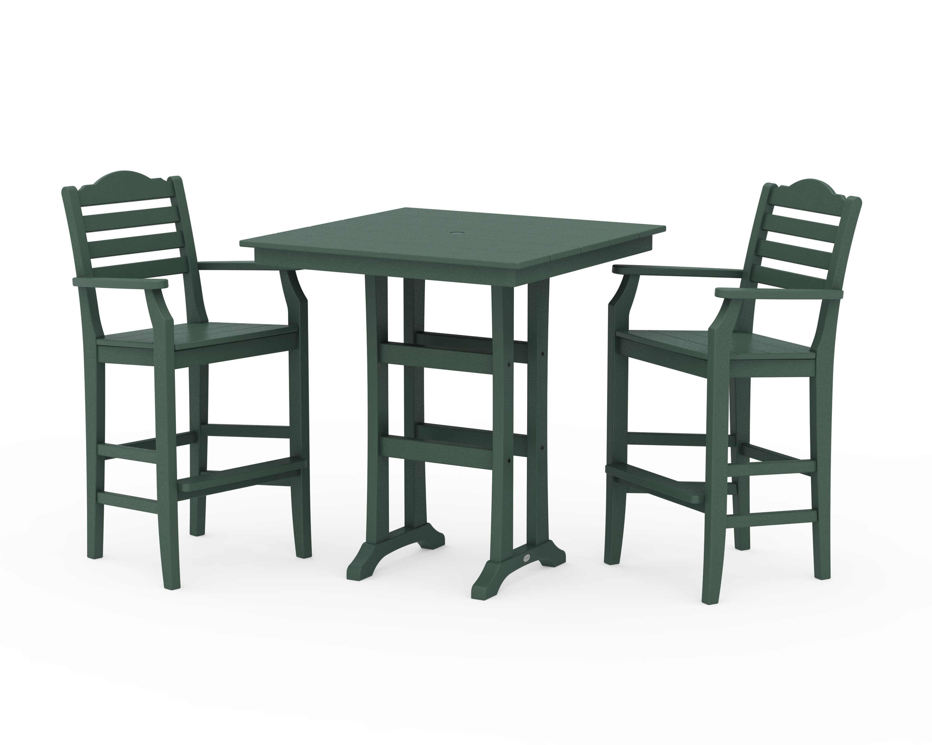 Savannah 3-Piece Farmhouse Bar Set with Trestle Legs in Green