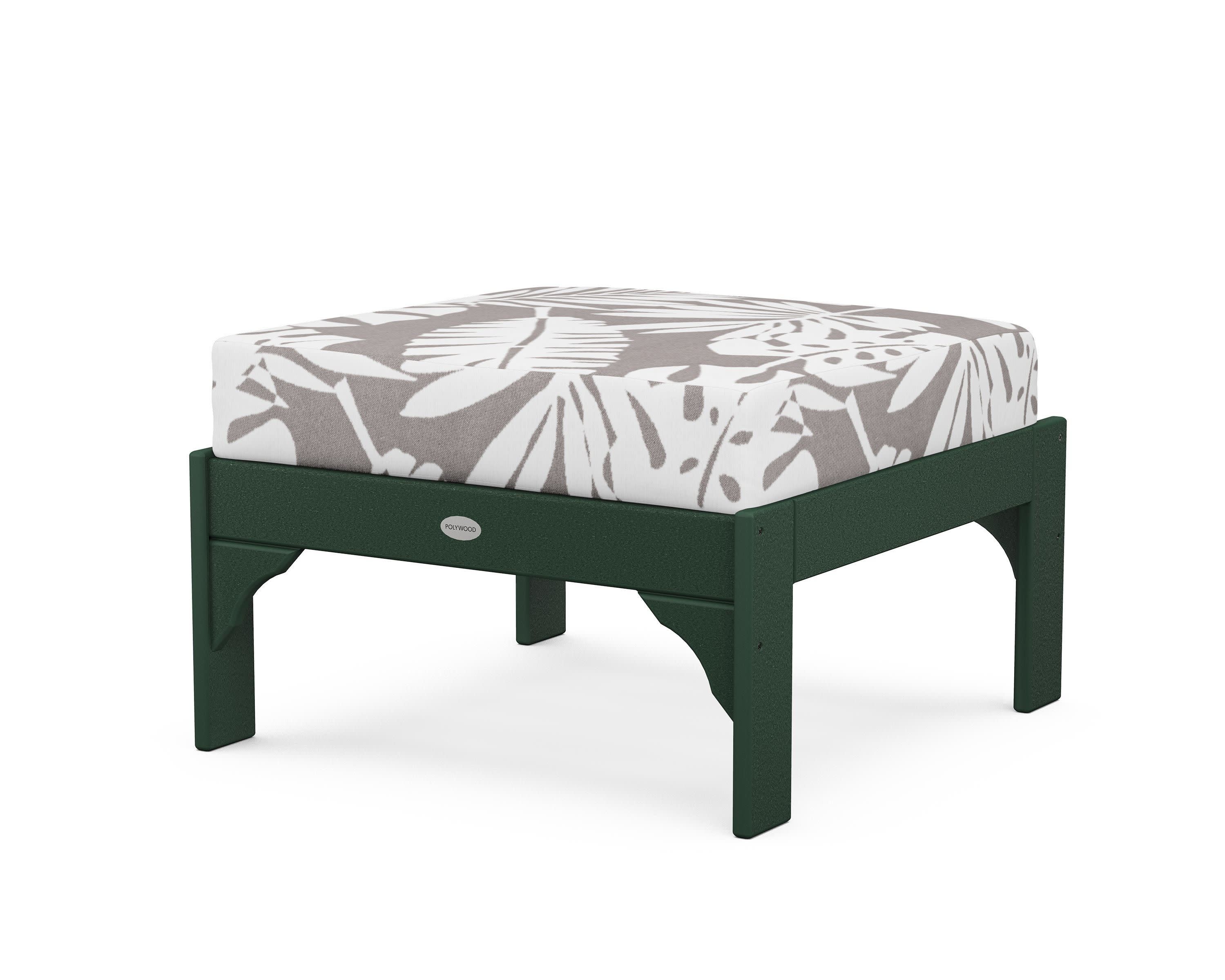 Vineyard Deep Seating Ottoman in Green / Leaf Grey Mist