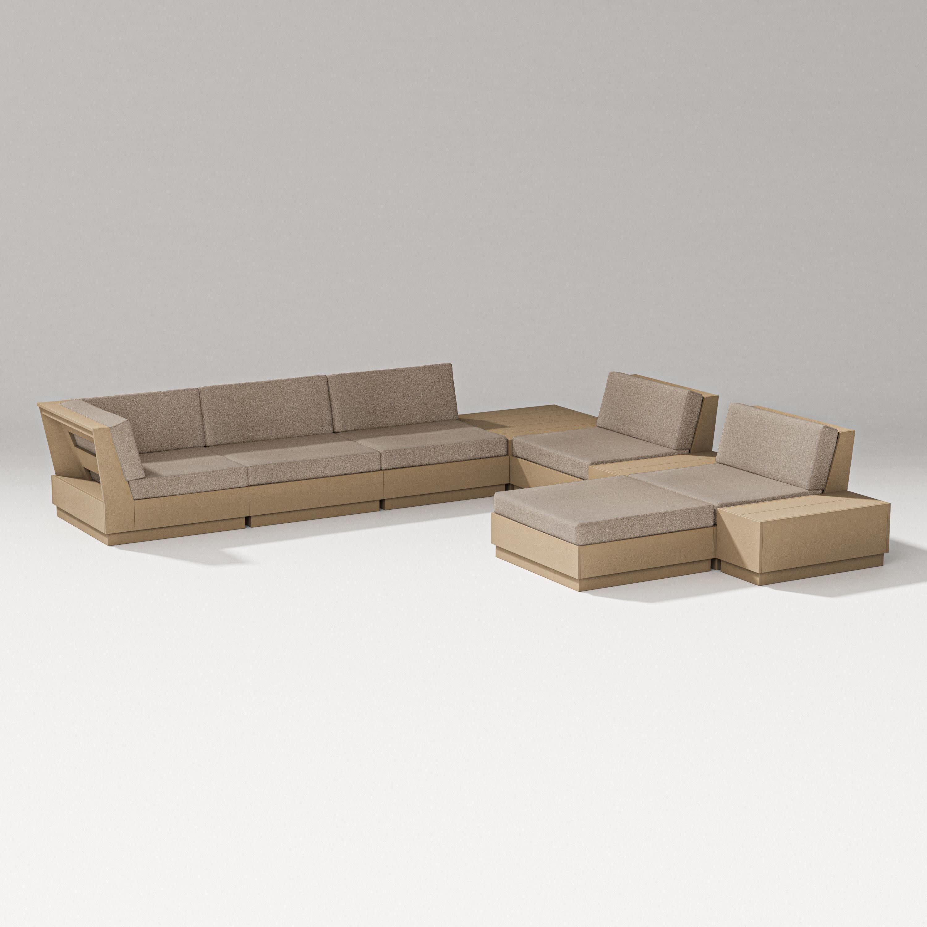 Elevate 9-Piece Conversation Sectional in Vintage Sahara / Spiced Burlap