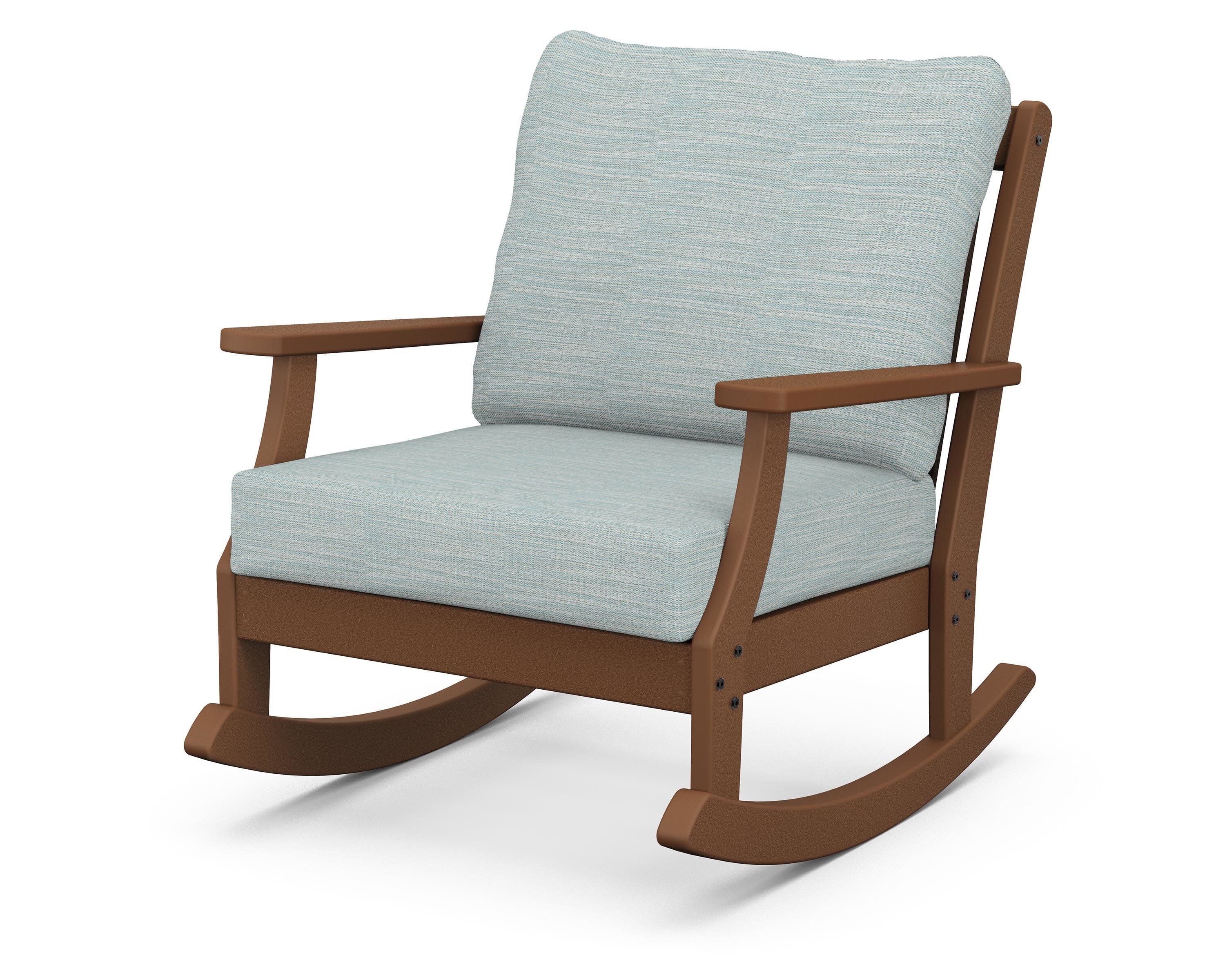 Braxton Deep Seating Rocking Chair in Teak / Soothe Mist