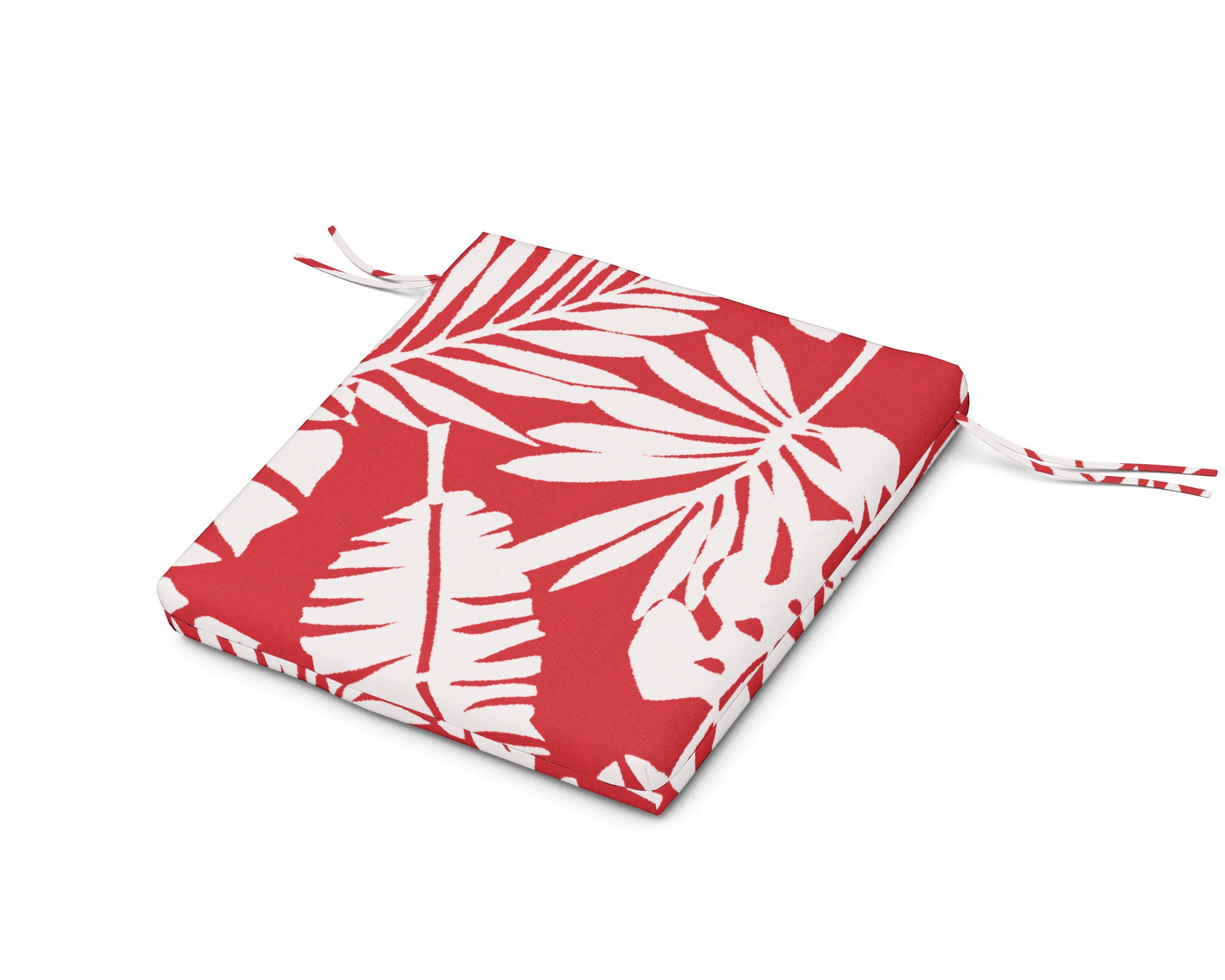 Seat Cushion - 20"D x 20"W x 2.5"H in Leaf Crimson