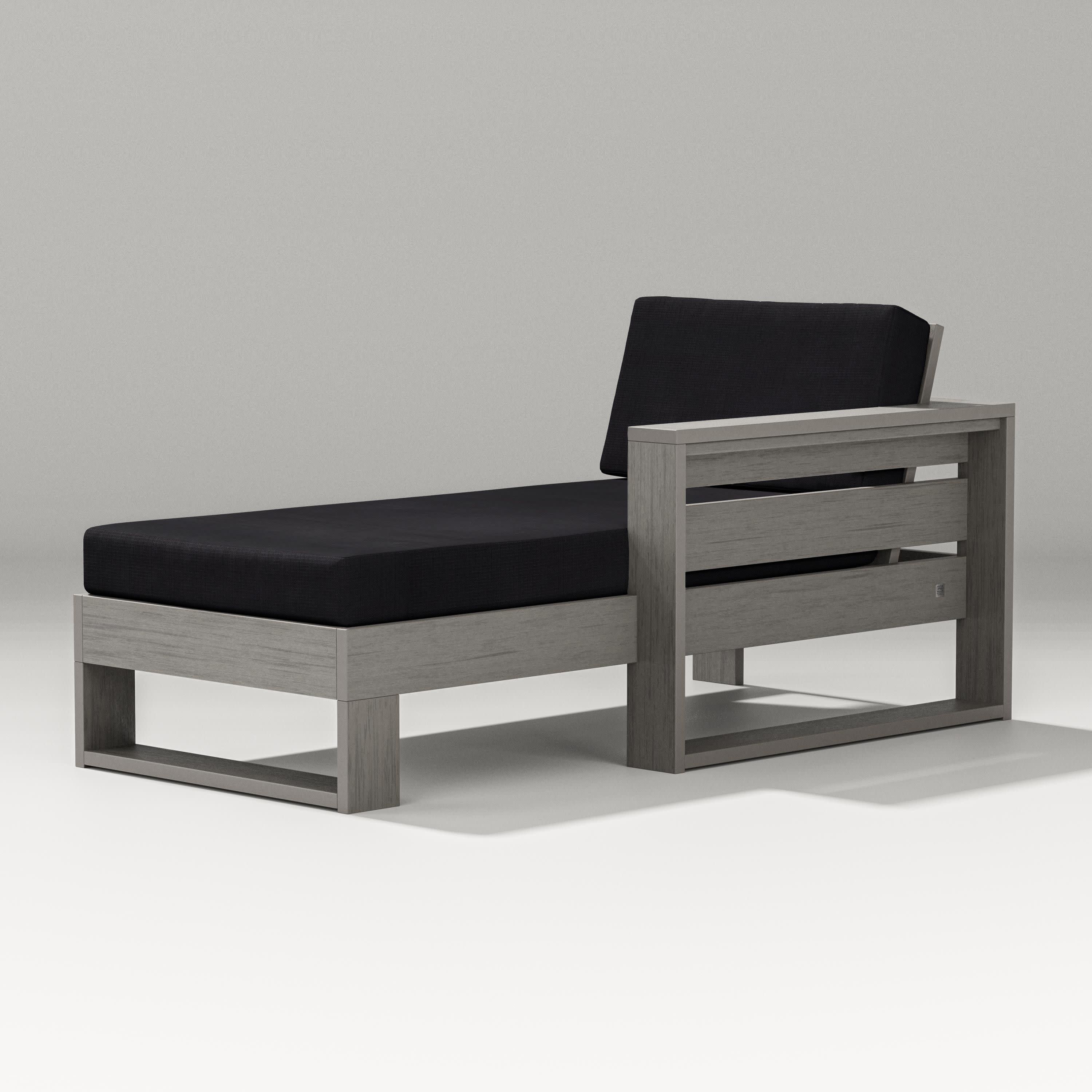 Latitude Modular Right Arm Chaise in Driftwood / Midnight Linen