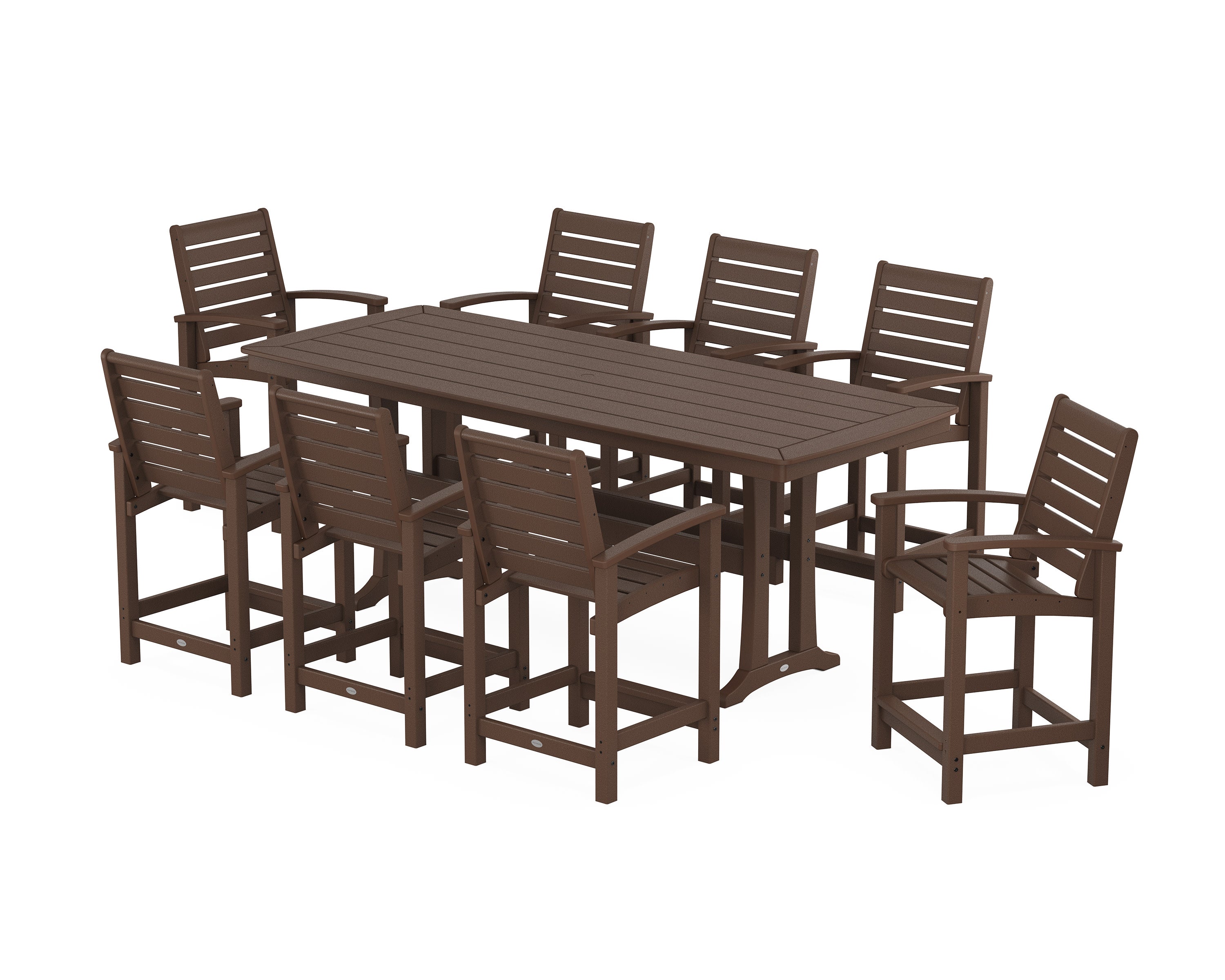 Signature 9-Piece Counter Set with Trestle Legs in Mahogany