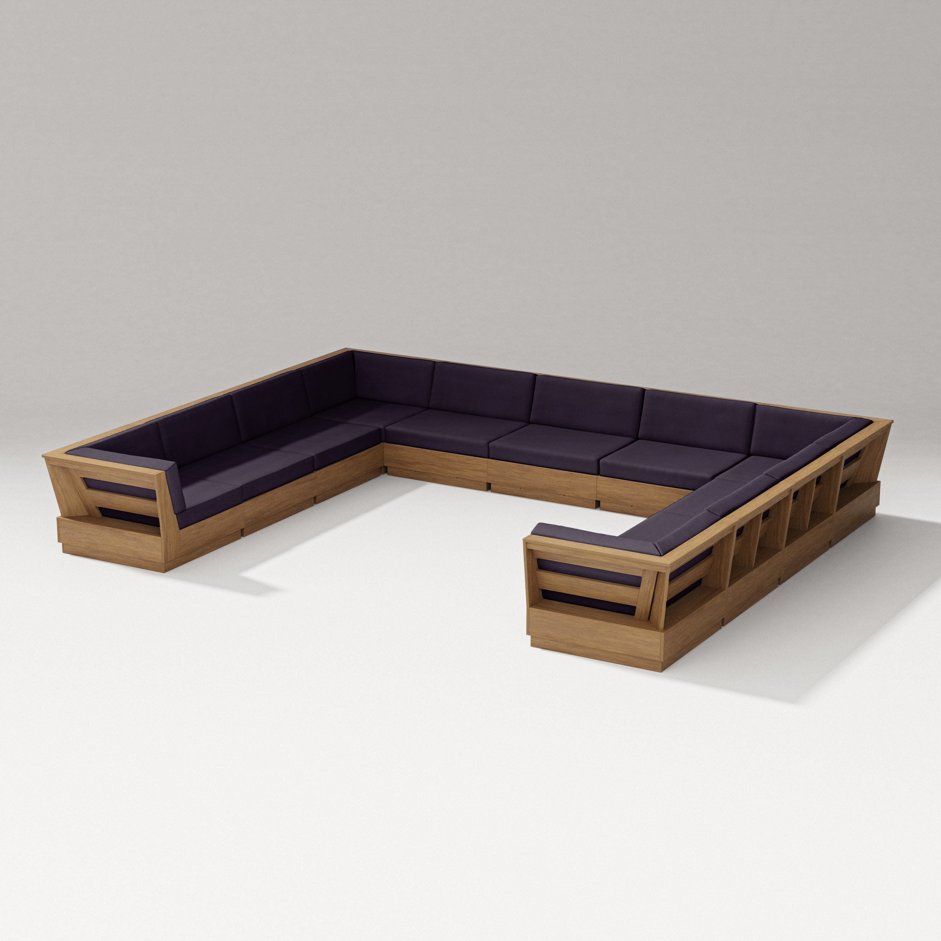 Elevate Large U-Shaped Sectional in Natural / Navy Linen