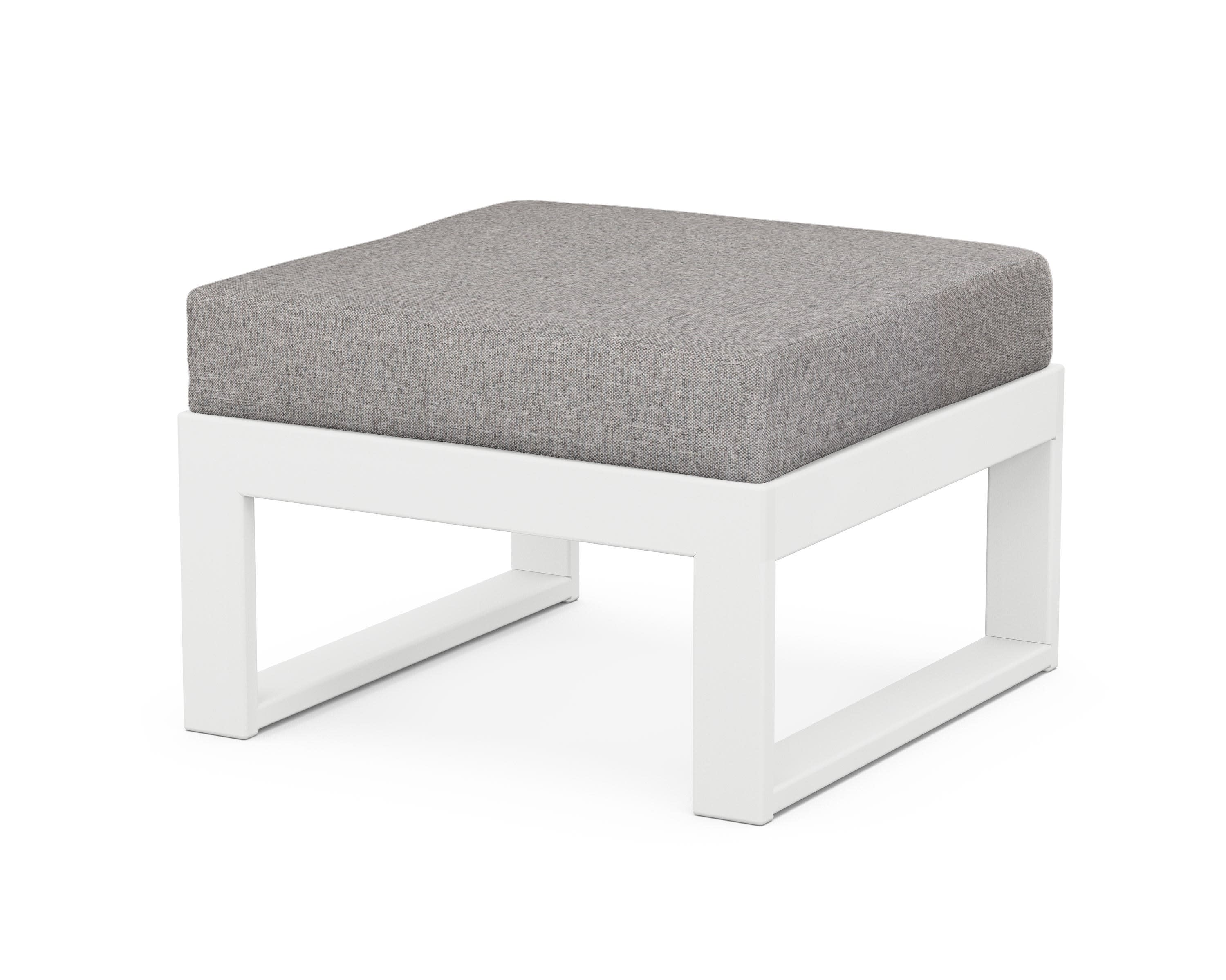 Modular Ottoman - Modern in White / Grey Mist
