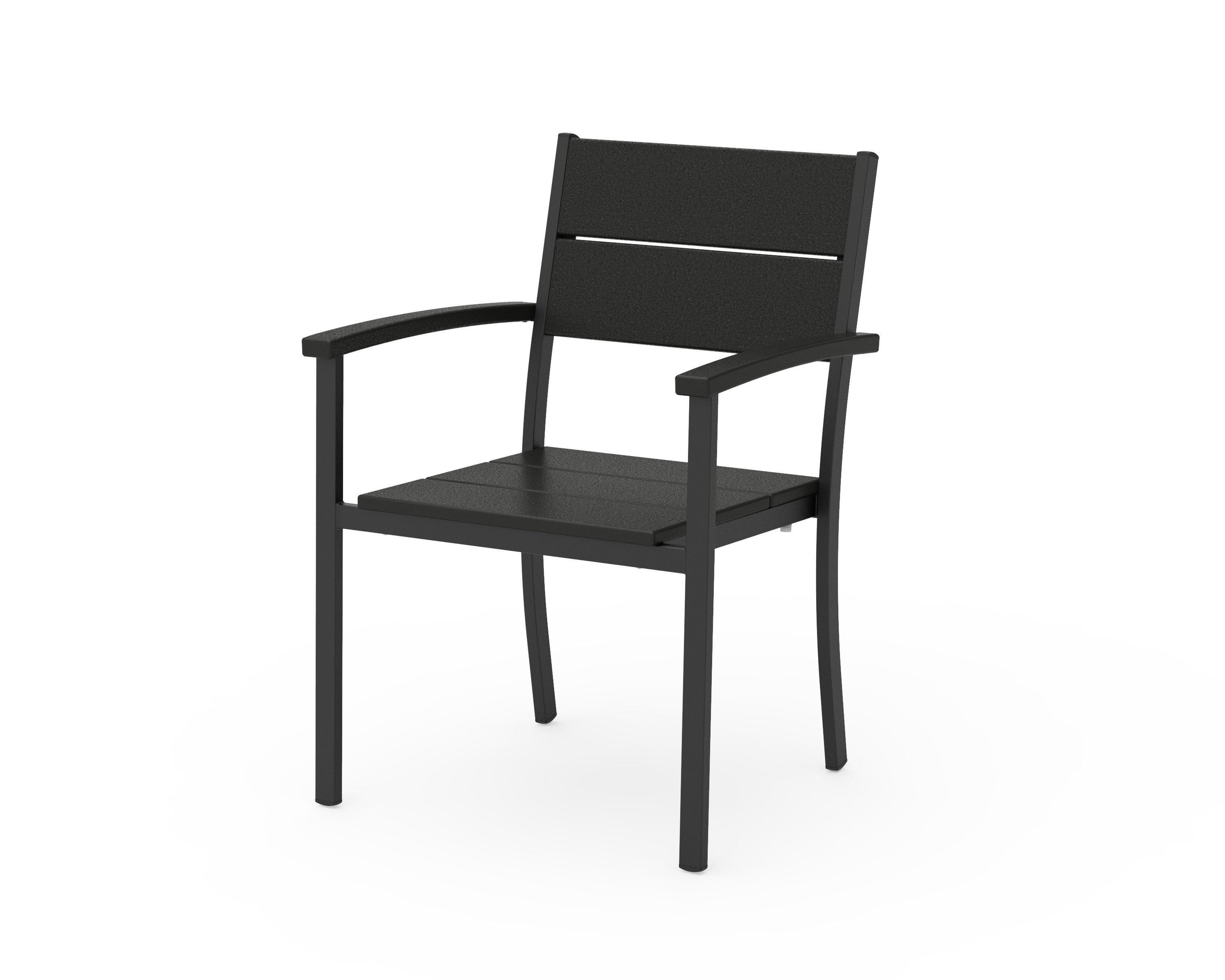 Main Street Stacking Dining Arm Chair in Black / Black