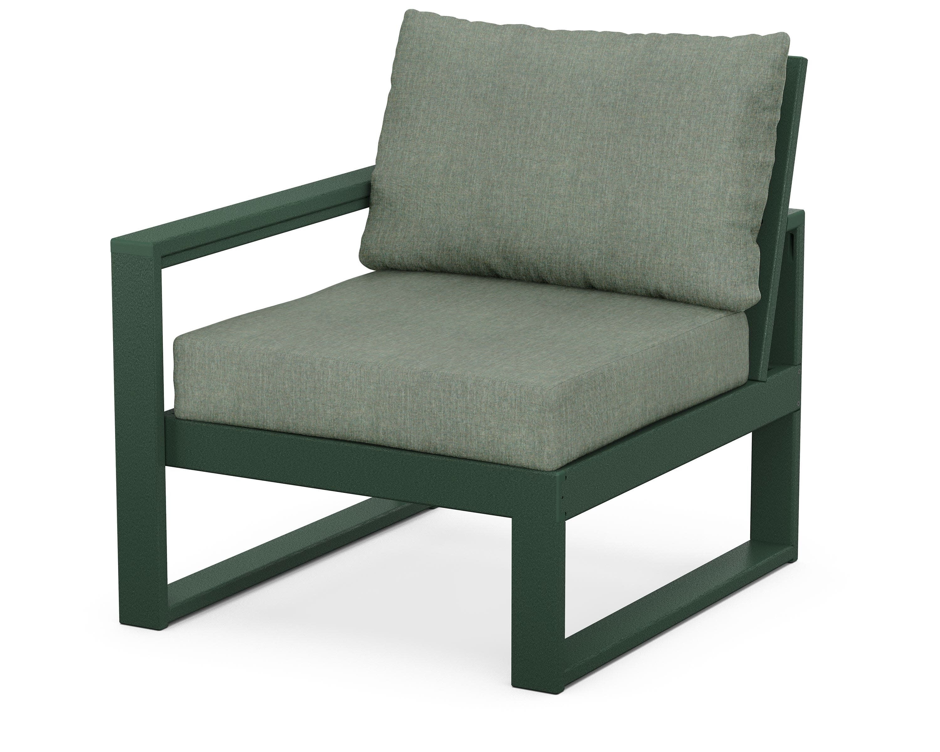 EDGE Modular Left Arm Chair in Green / Cast Sage