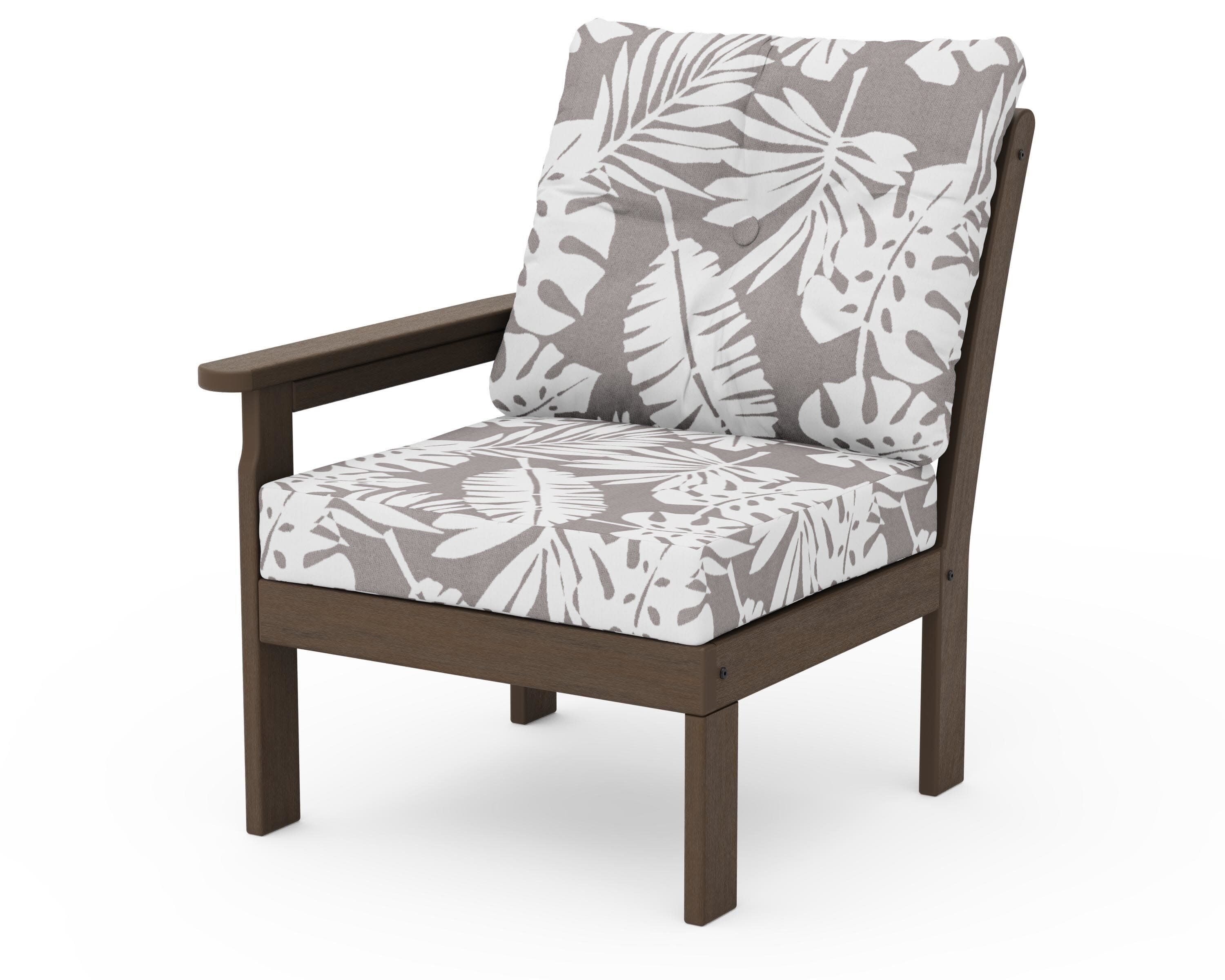 Vineyard Modular Left Arm Chair in Kona / Leaf Grey Mist