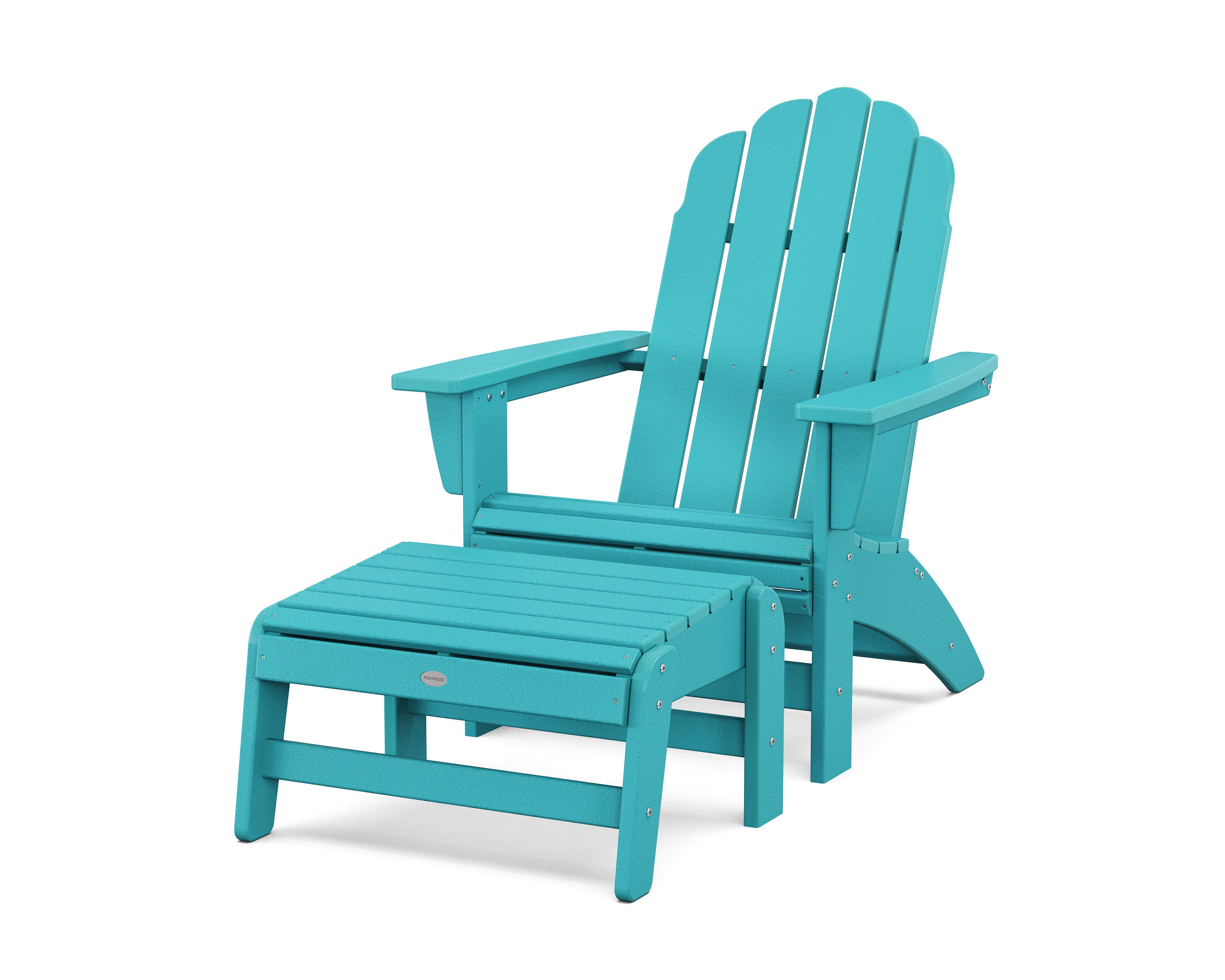 Vineyard Grand Adirondack Chair with Ottoman in Aruba