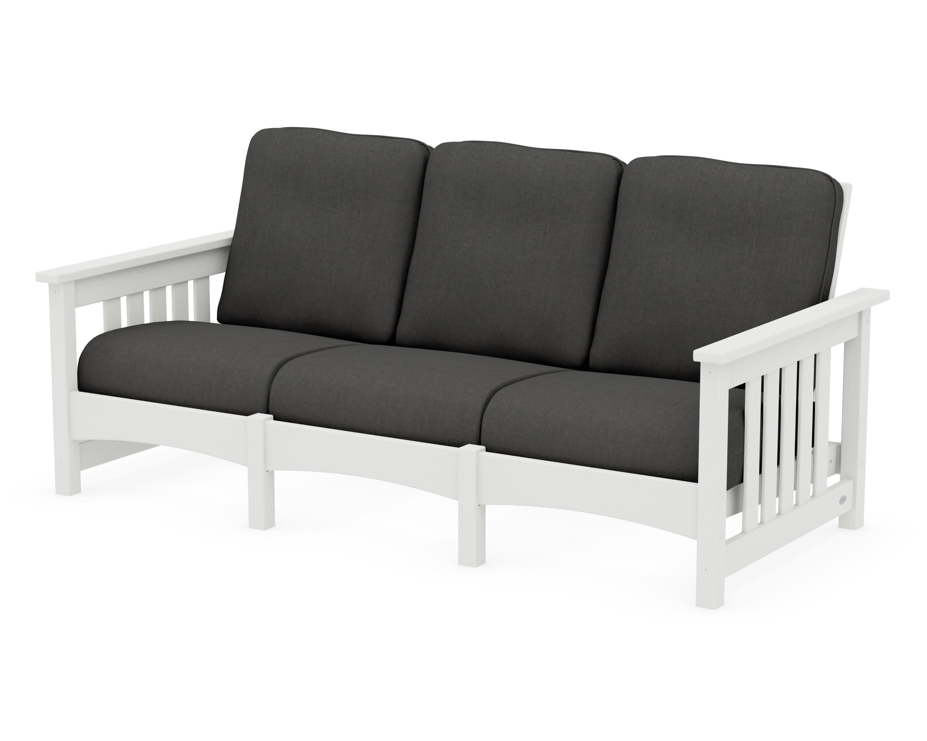 Club Mission Sofa in Vintage White / Spectrum Carbon
