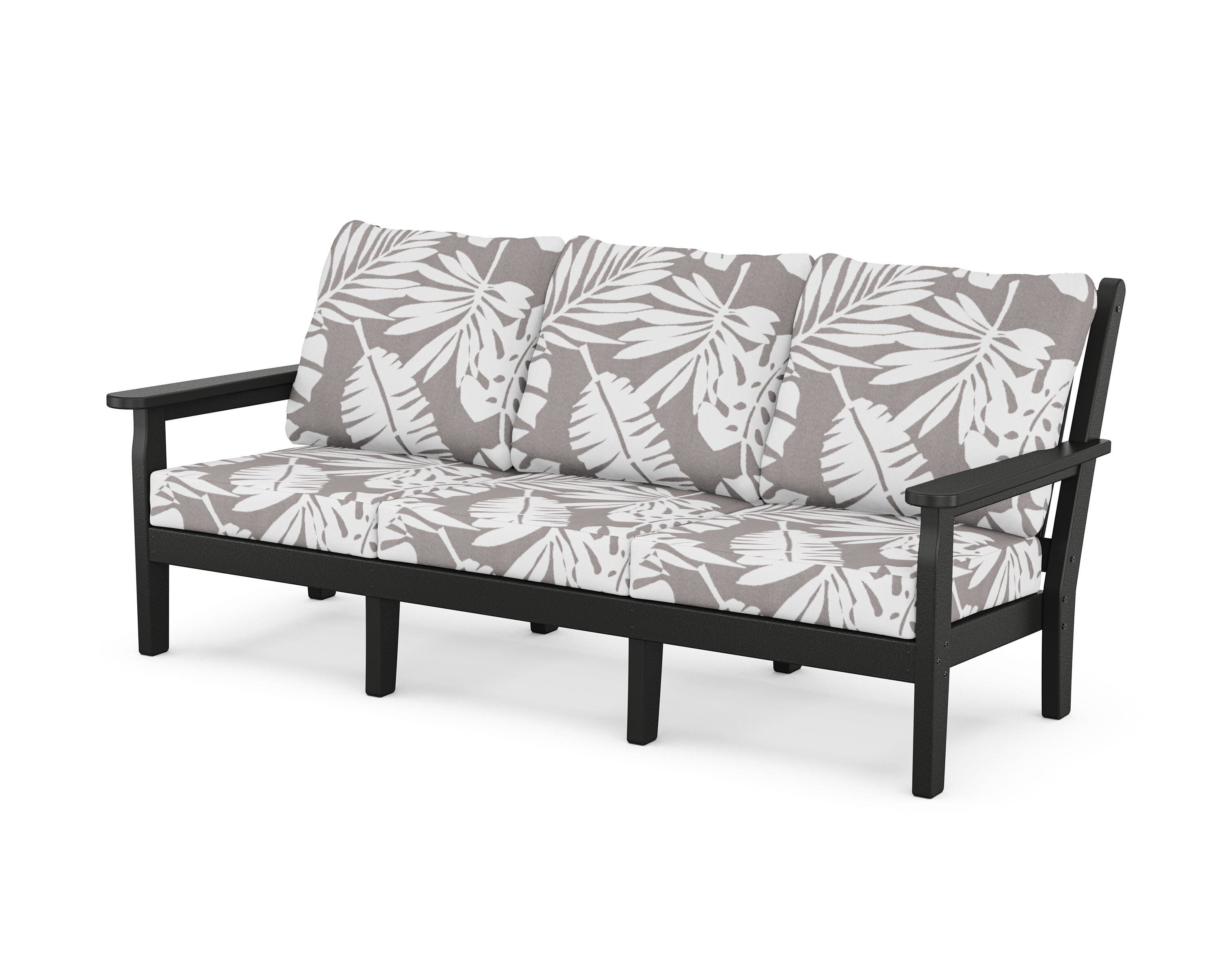 Chippendale Deep Seating Sofa in Black / Leaf Grey Mist