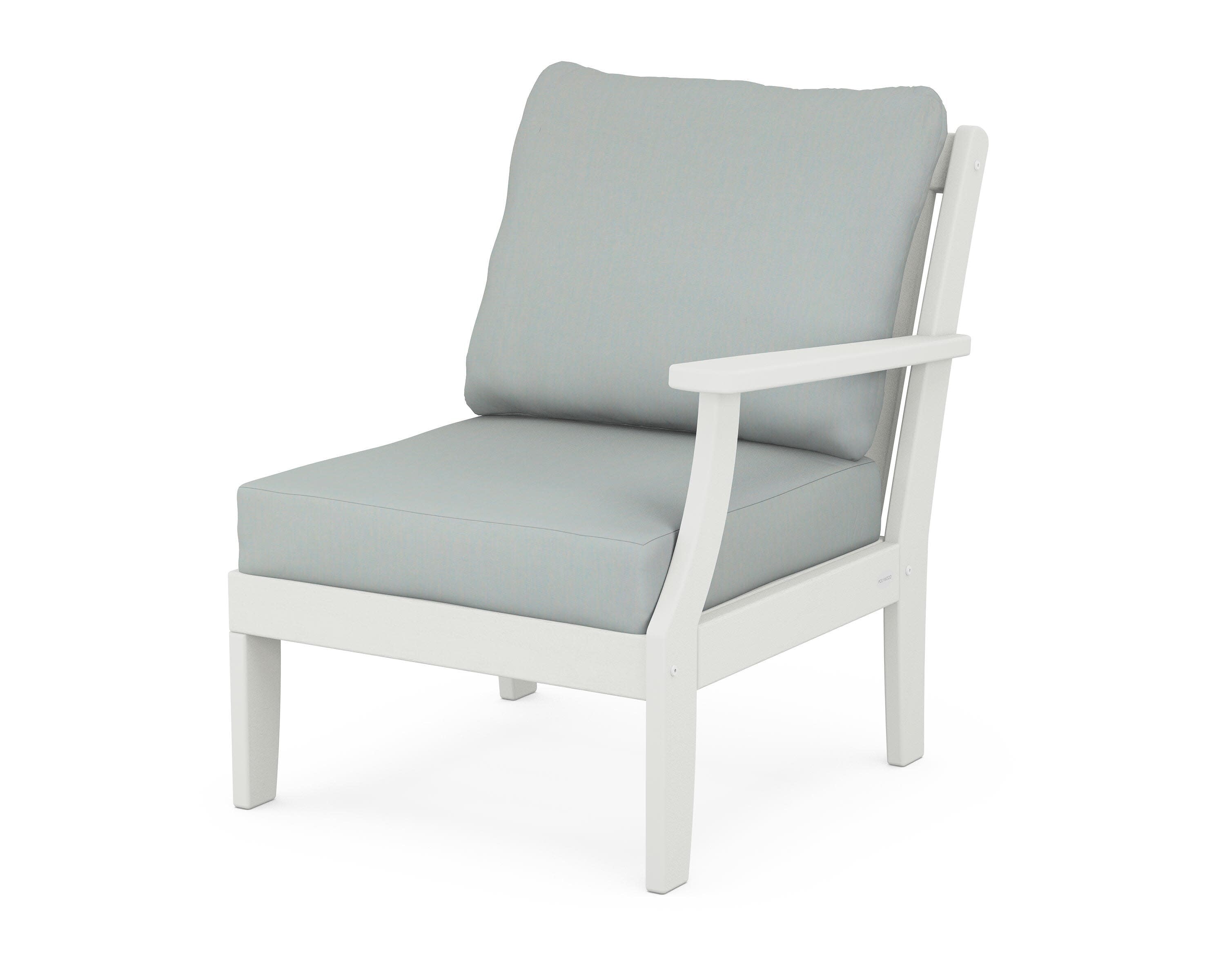 Braxton Modular Right Arm Chair in Vintage White / Spa