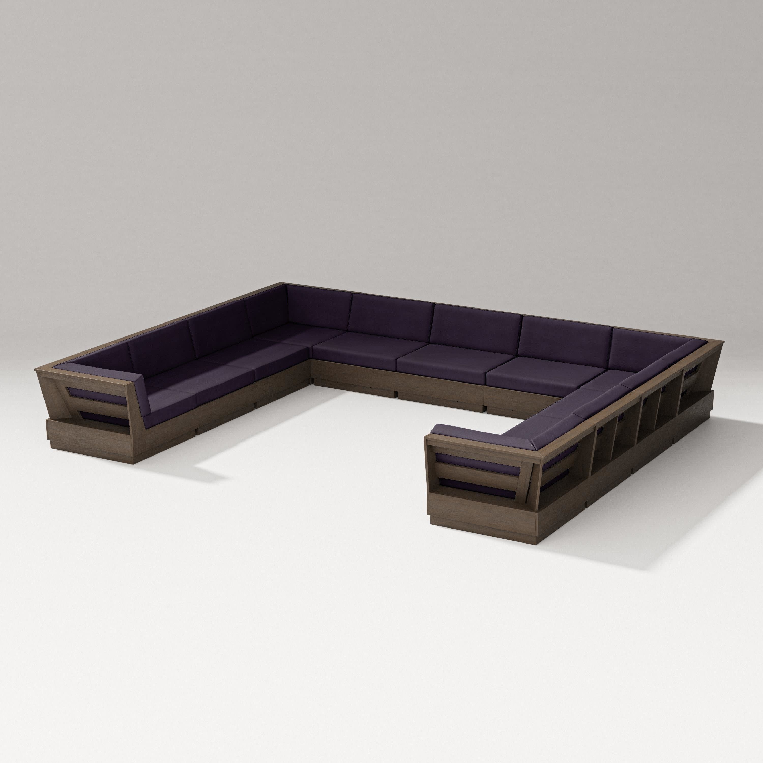 Elevate Large U-Shaped Sectional in Kona / Navy Linen
