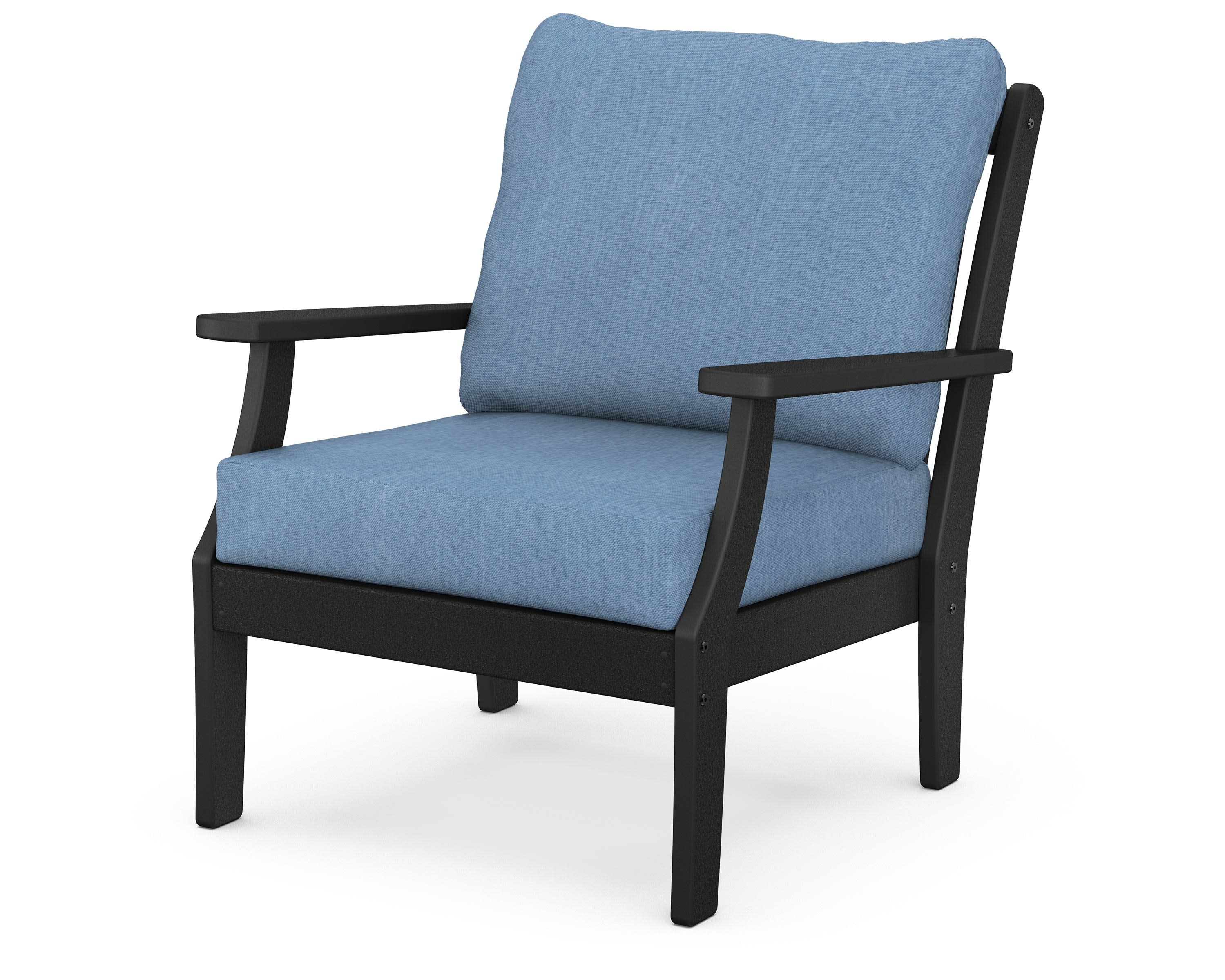 Braxton Deep Seating Chair in Black / Sky Blue