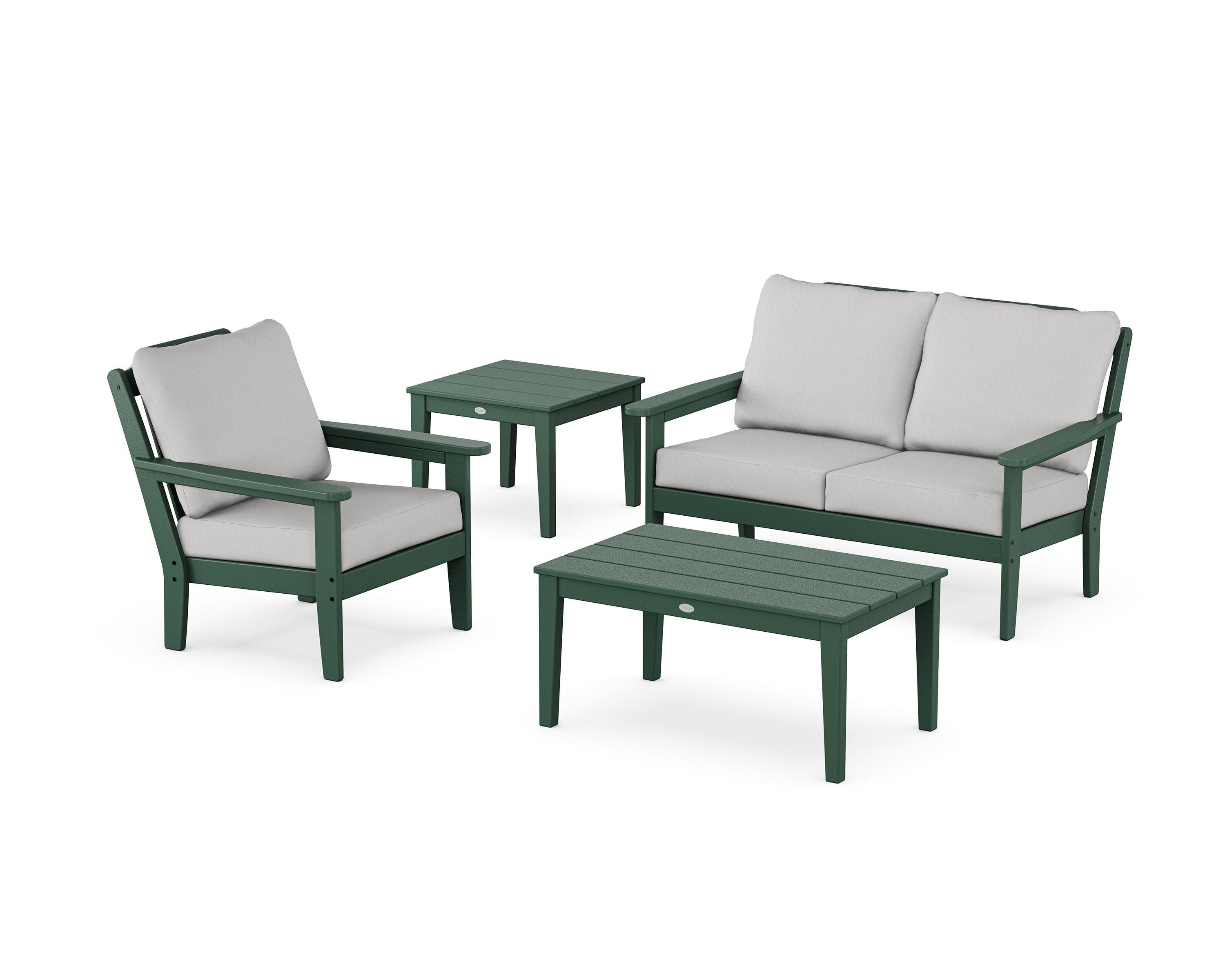 Wovendale 4-Piece Deep Seating Set in Green / Diamond in the Rough