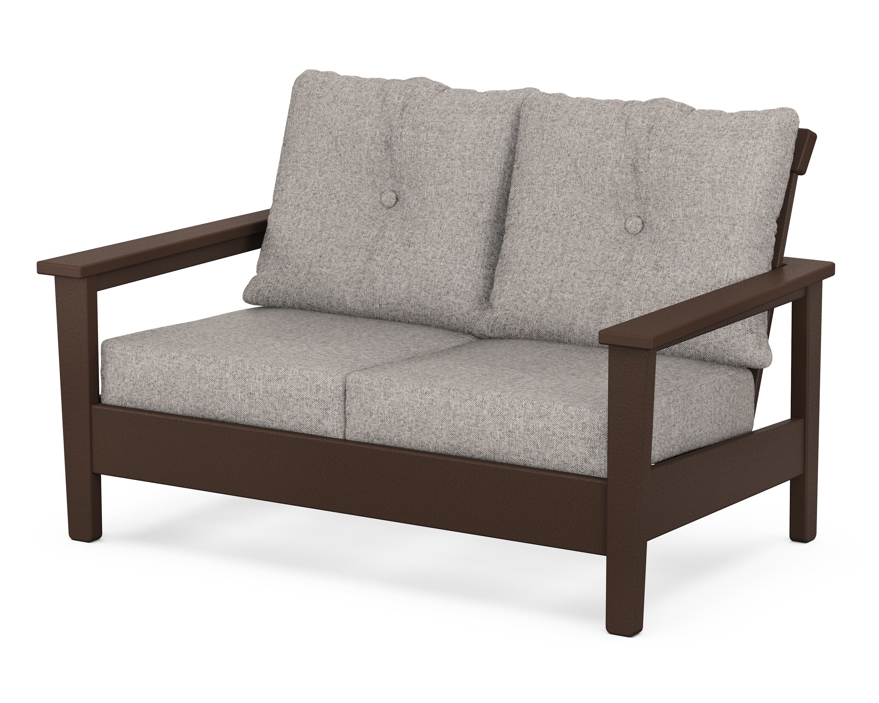 Prescott Deep Seating Loveseat in Mahogany / Weathered Tweed