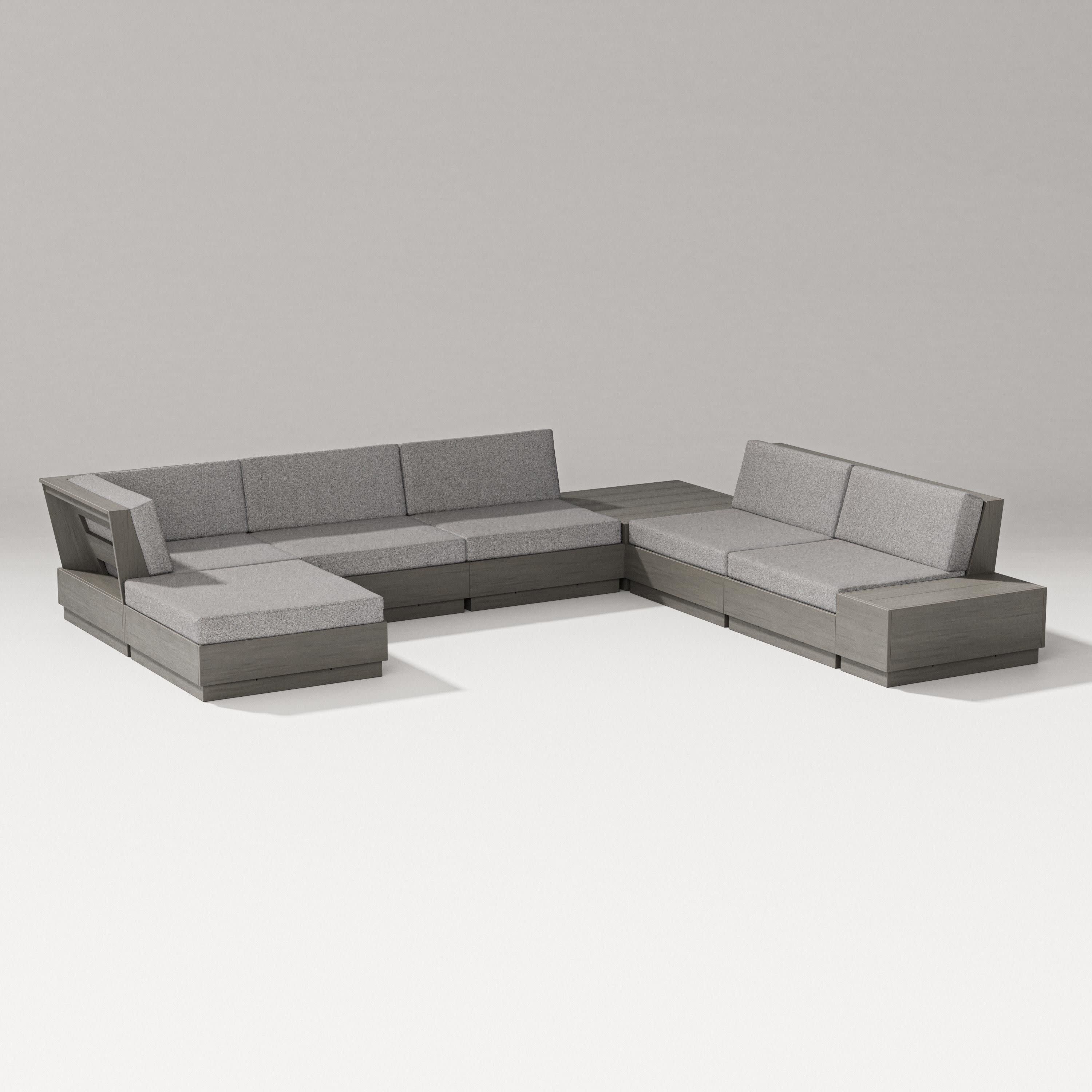 Elevate 8-Piece Corner Sectional in Driftwood / Grey Mist