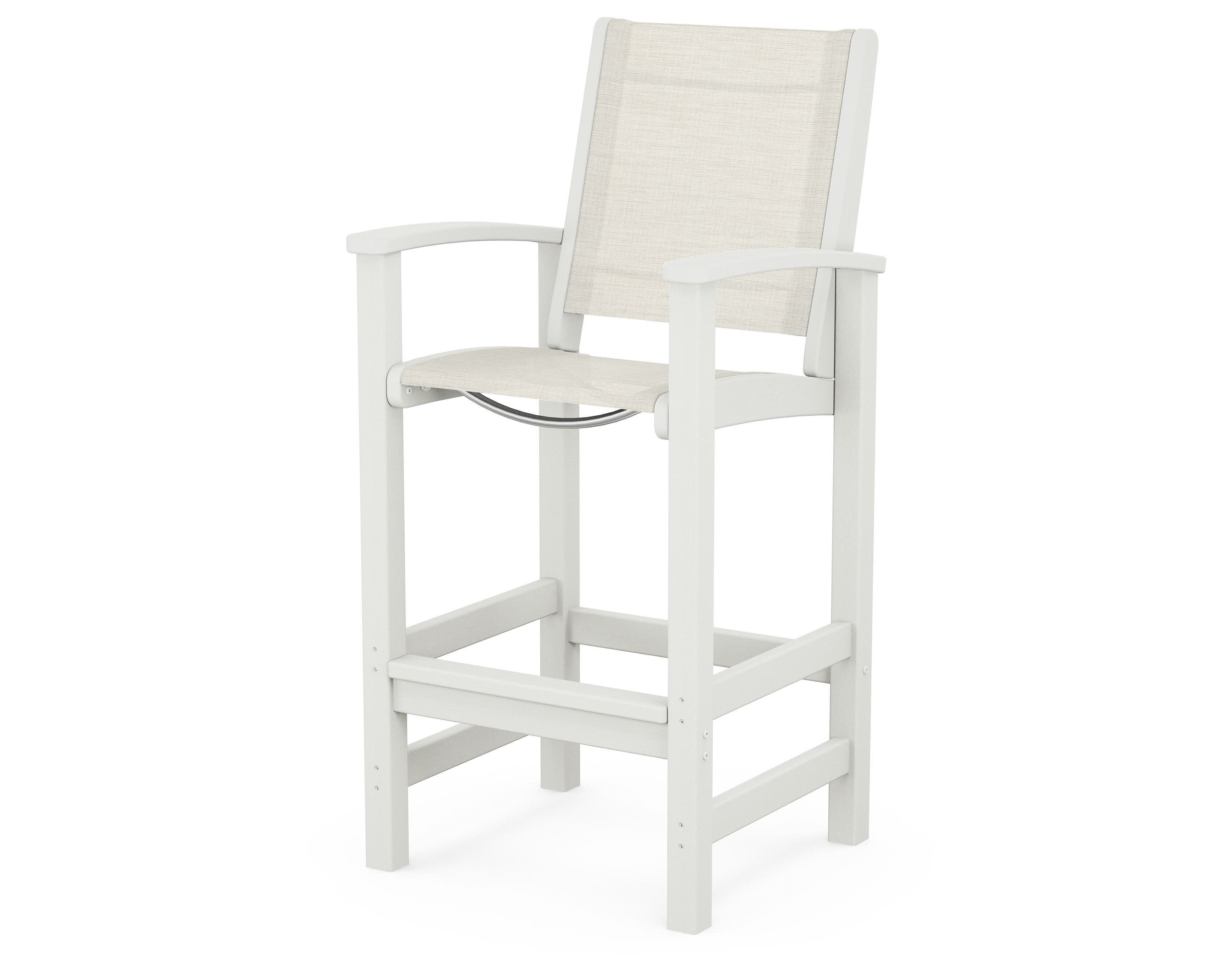 Coastal Bar Chair in Vintage White / Parchment Sling