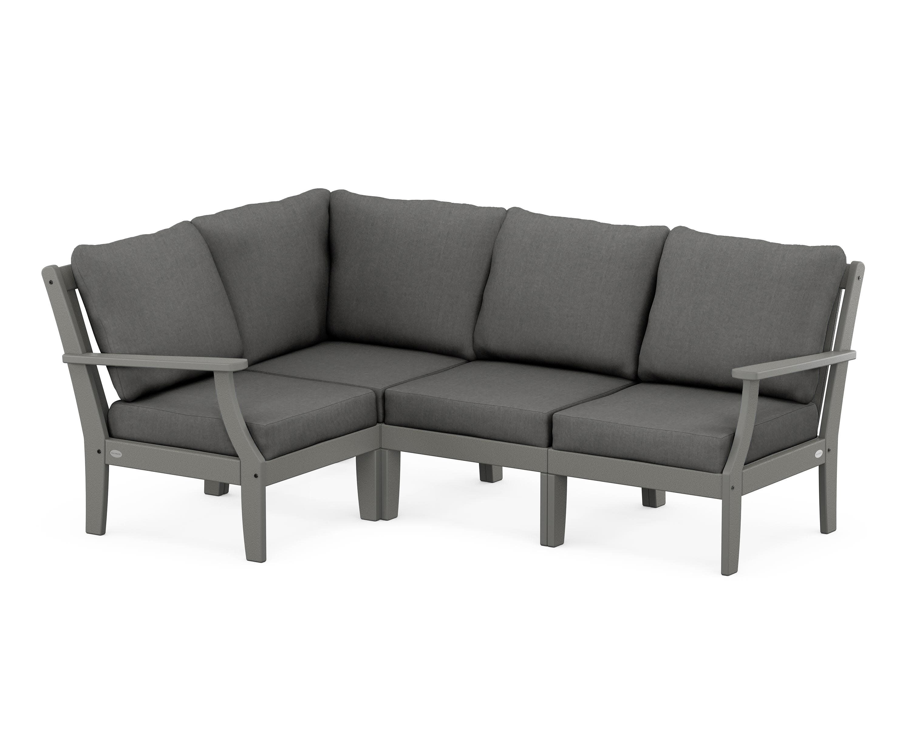 Braxton Modular 4-Piece Deep Seating Set in Slate Grey / Spectrum Carbon