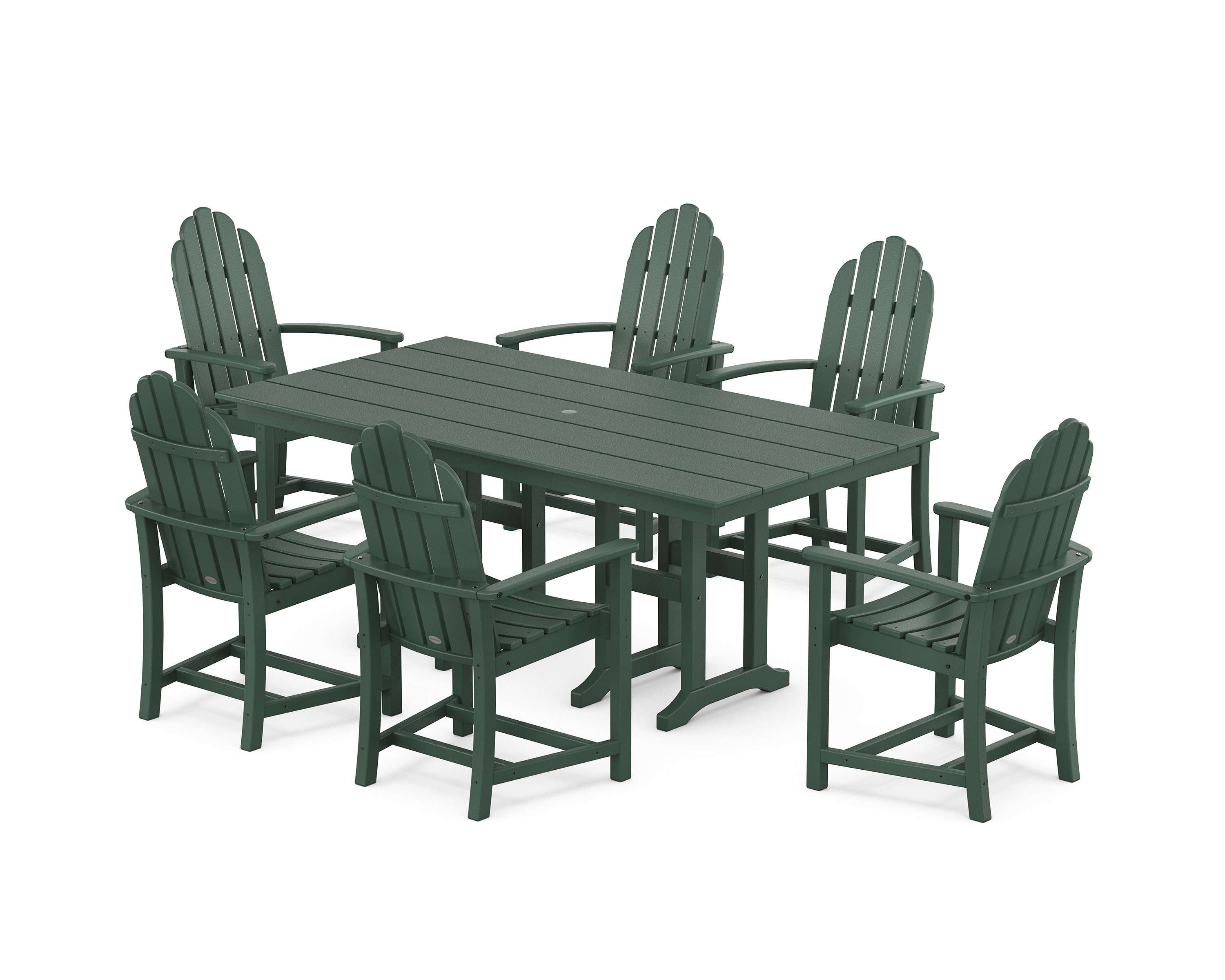 Classic Adirondack 7-Piece Farmhouse Dining Set in Green