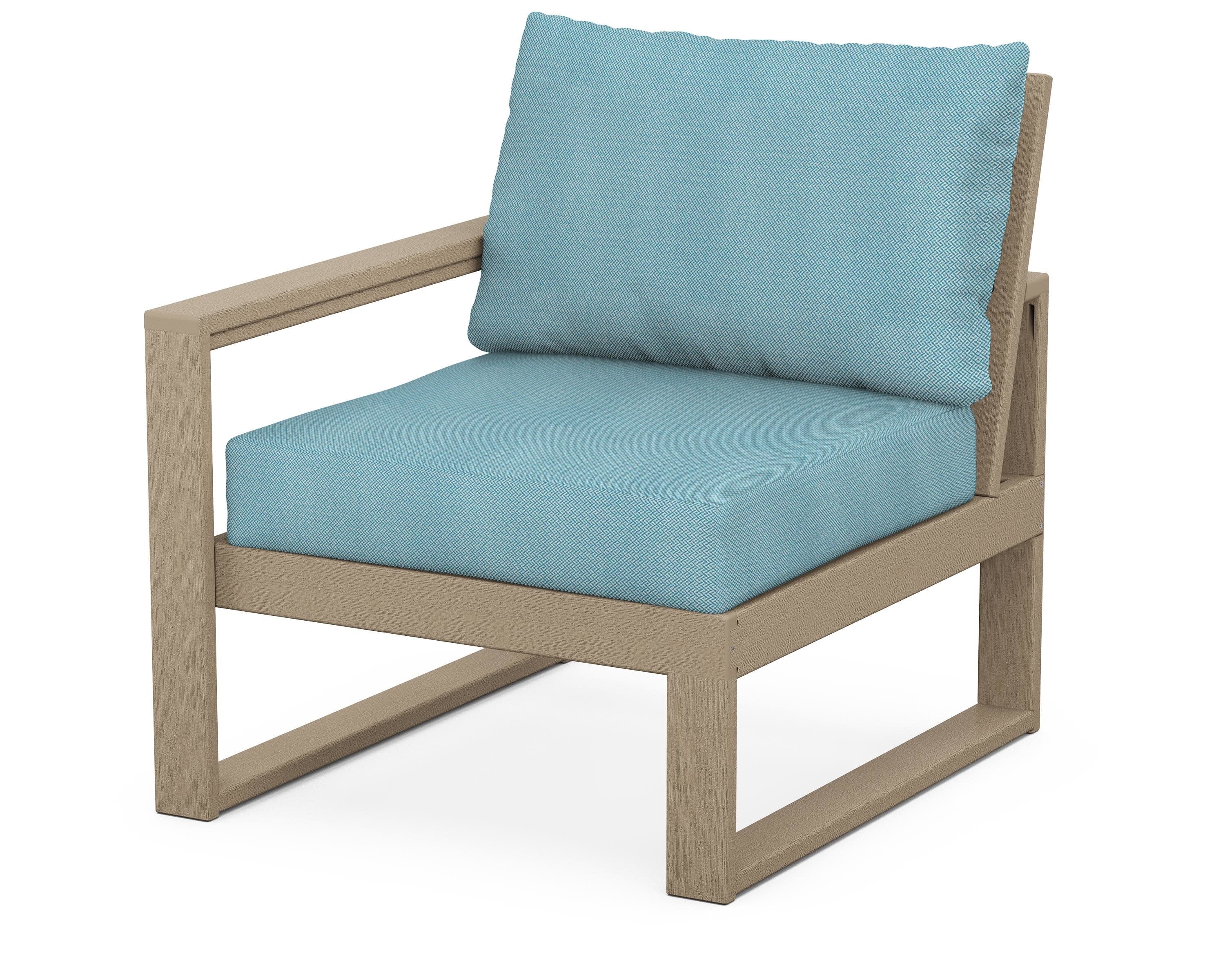 EDGE Modular Left Arm Chair in Vintage Sahara / Lattice Sky Blue