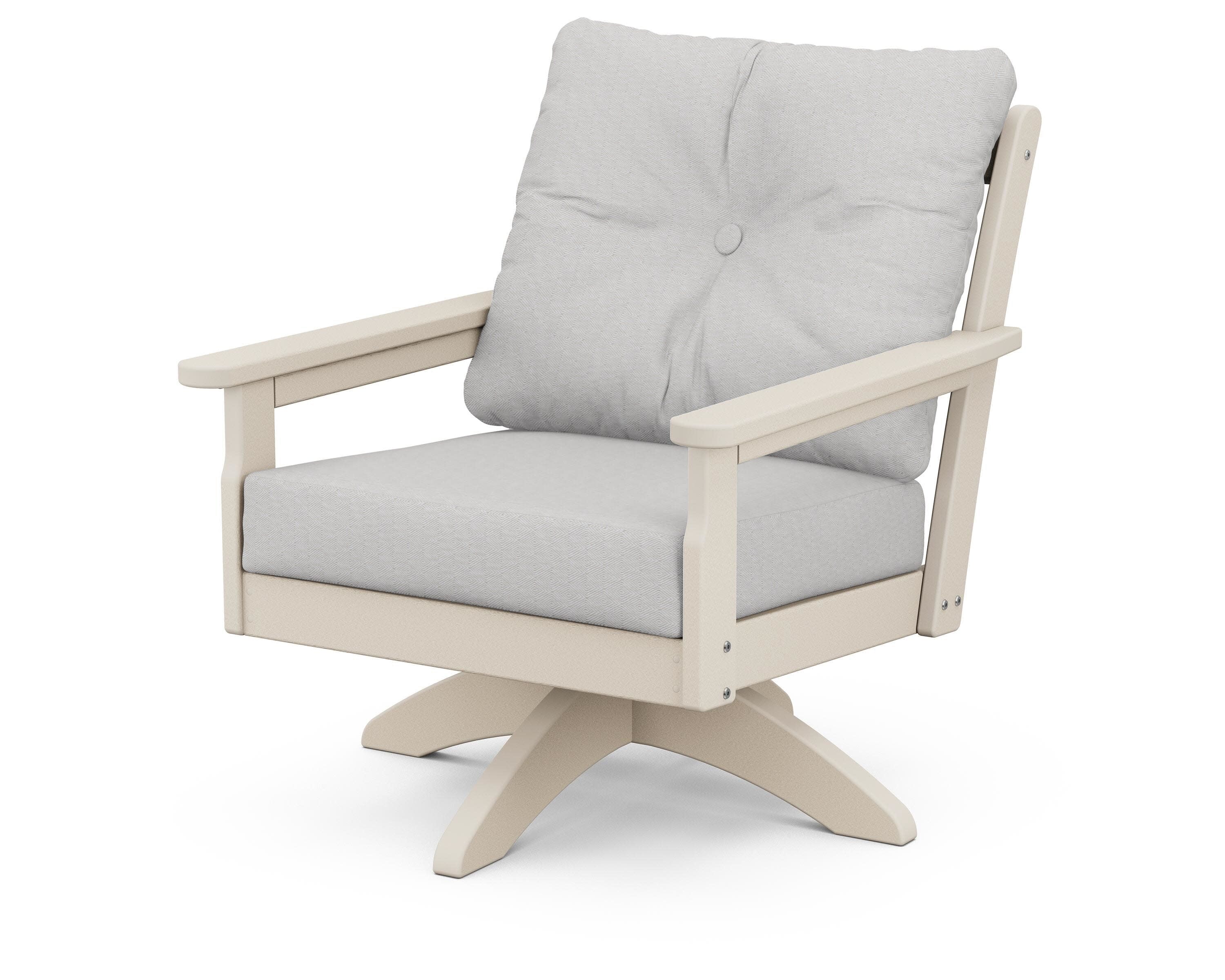 Vineyard Deep Seating Swivel Chair in Sand / Diamond in the Rough
