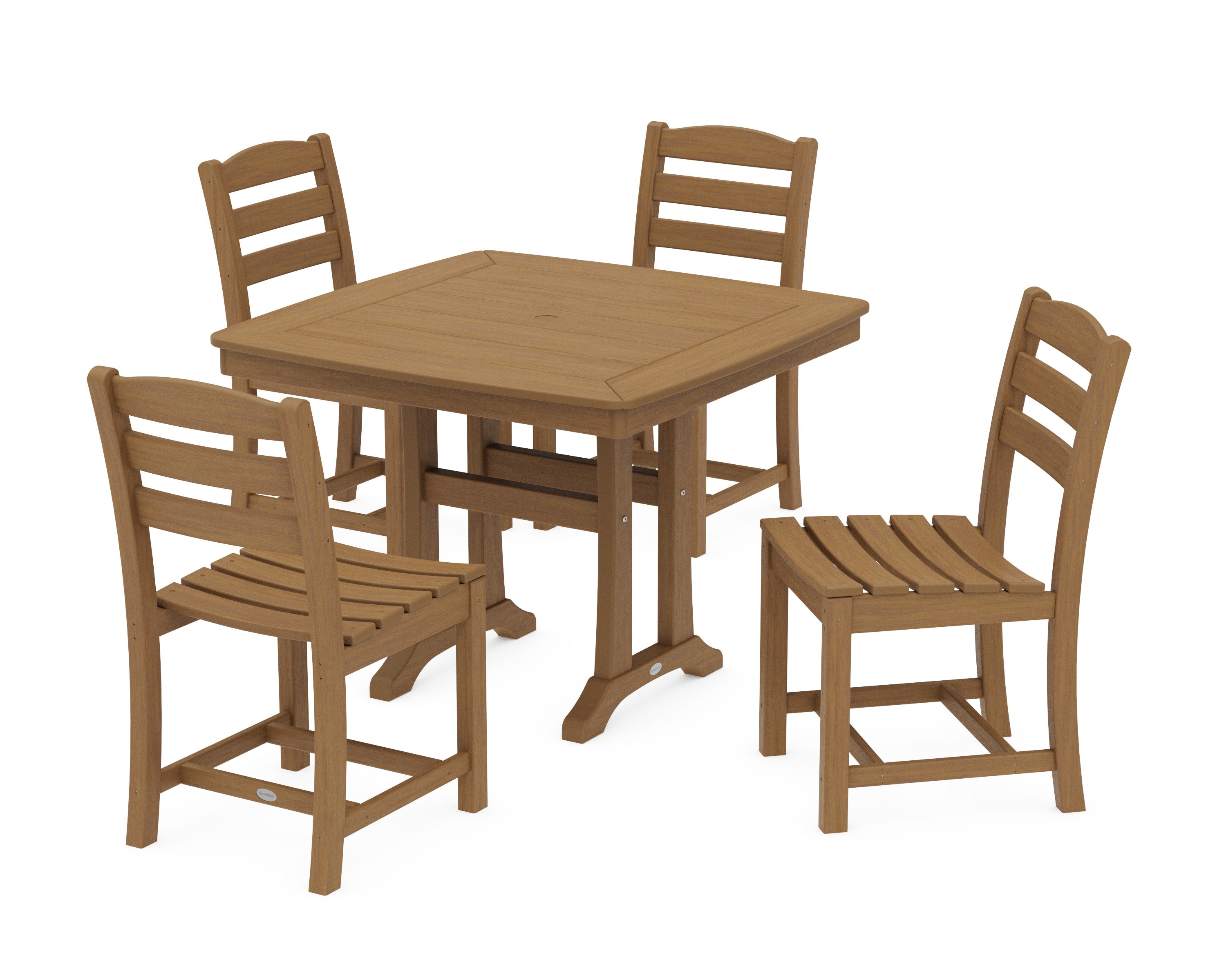 La Casa Caf Side Chair 5-Piece Dining Set with Trestle Legs in Natural