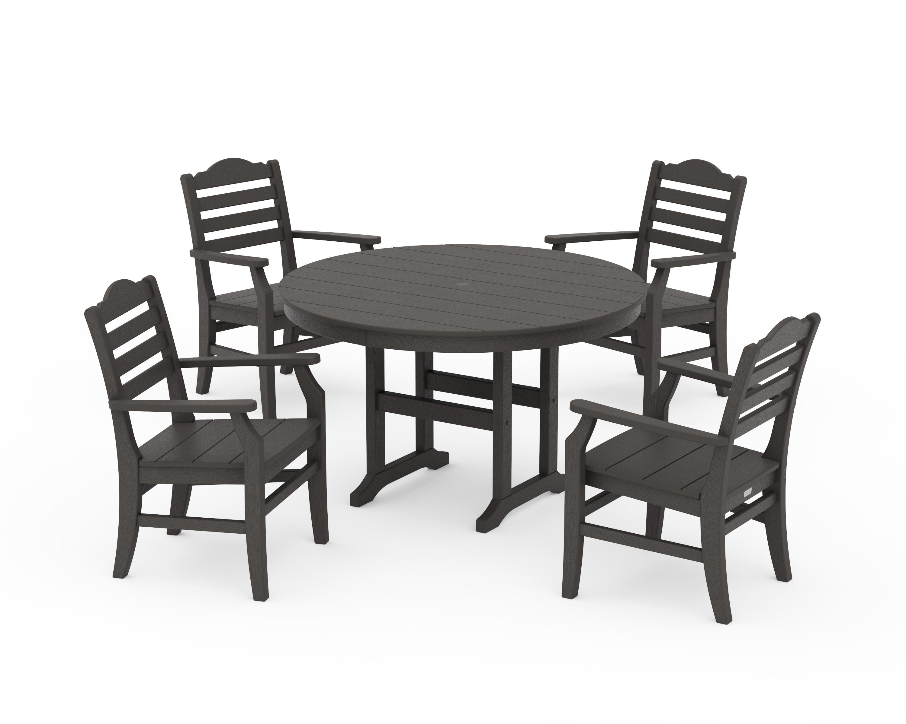 Savannah 5-Piece Round Farmhouse Dining Set in Vintage Coffee