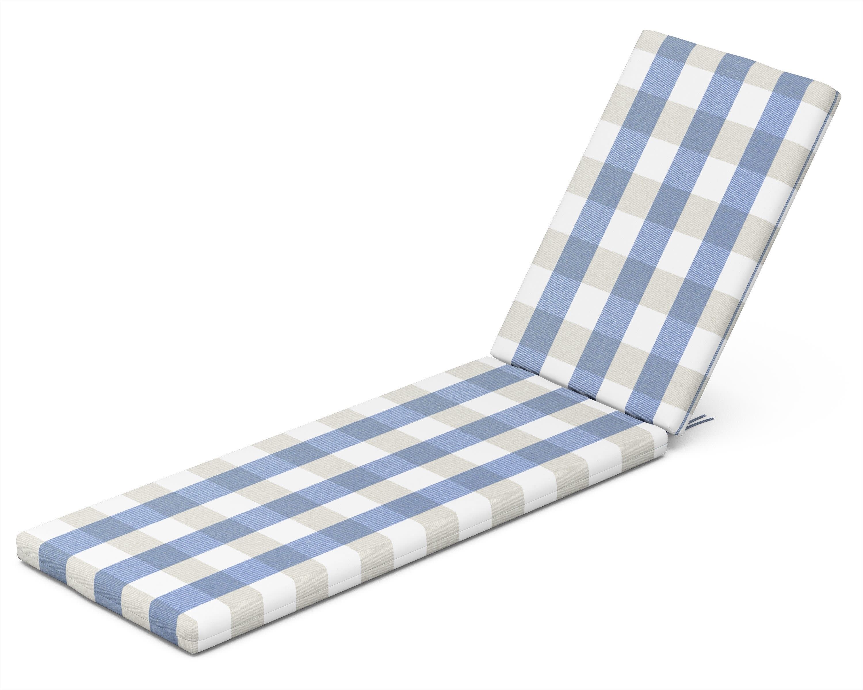 Chaise Seat/Back Pad in Buffalo Plaid Sky Blue