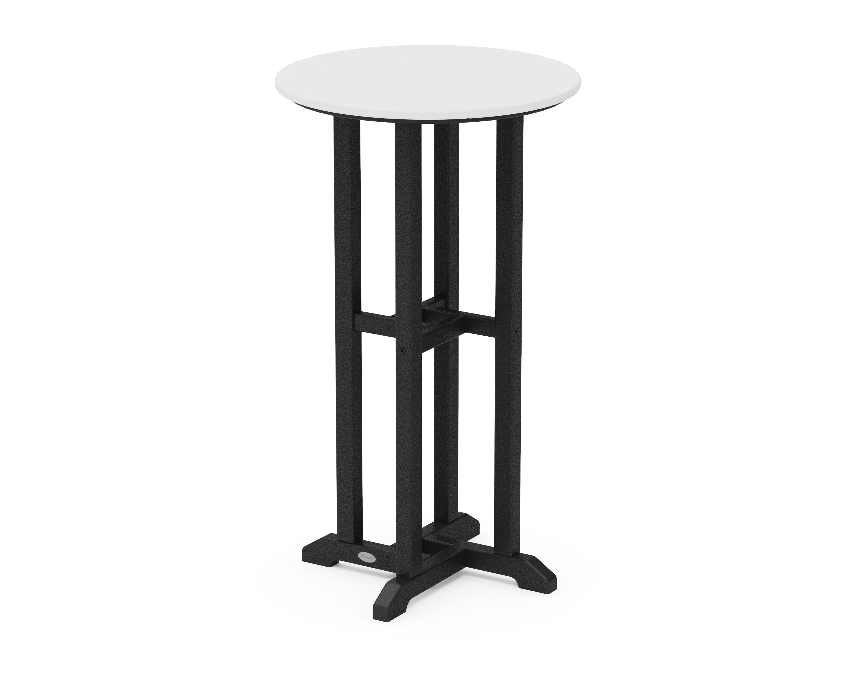 Contempo 24" Round Bar Table in Black / Vintage White