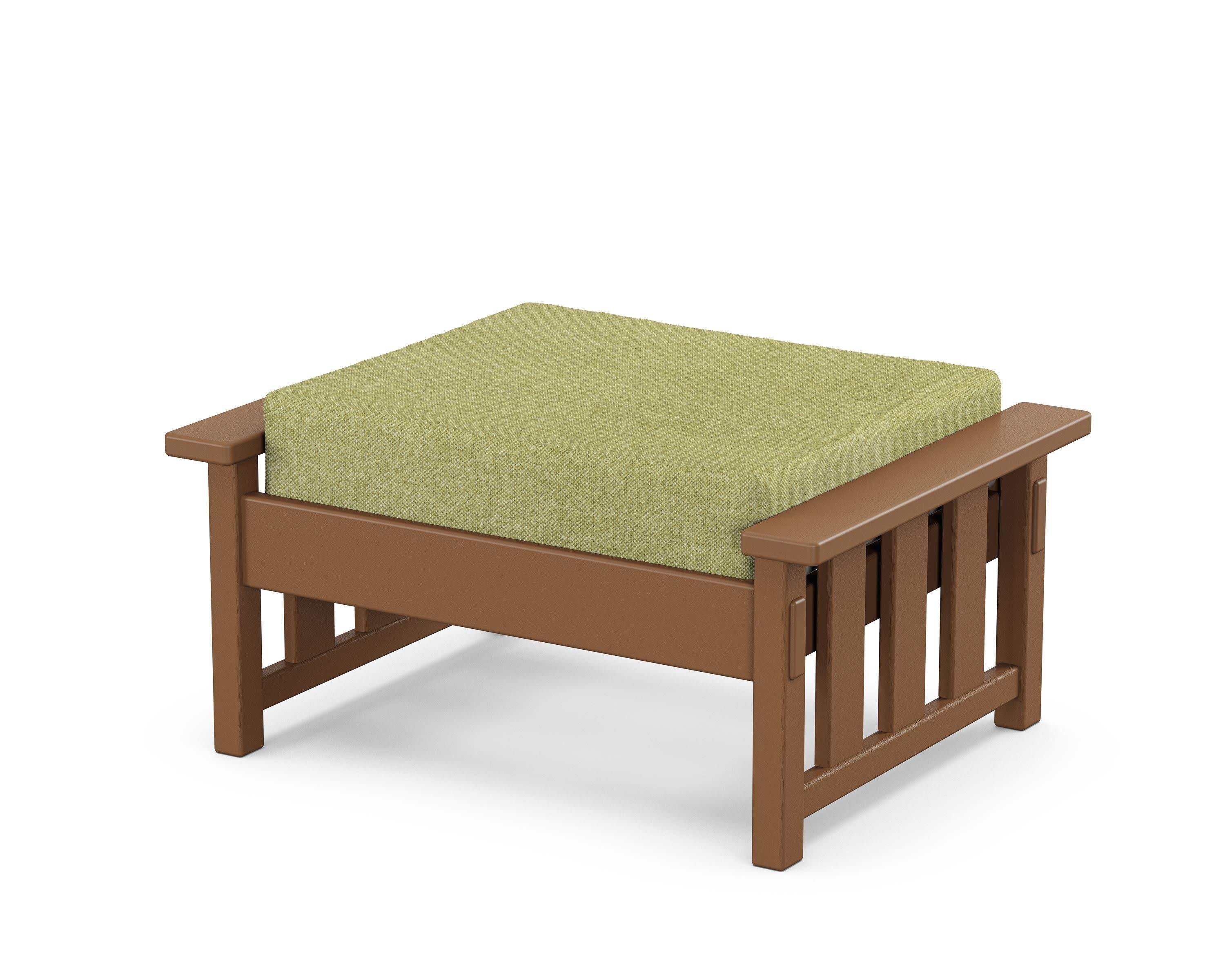 Acadia Deep Seating Ottoman in Teak / Chartreuse Boucle