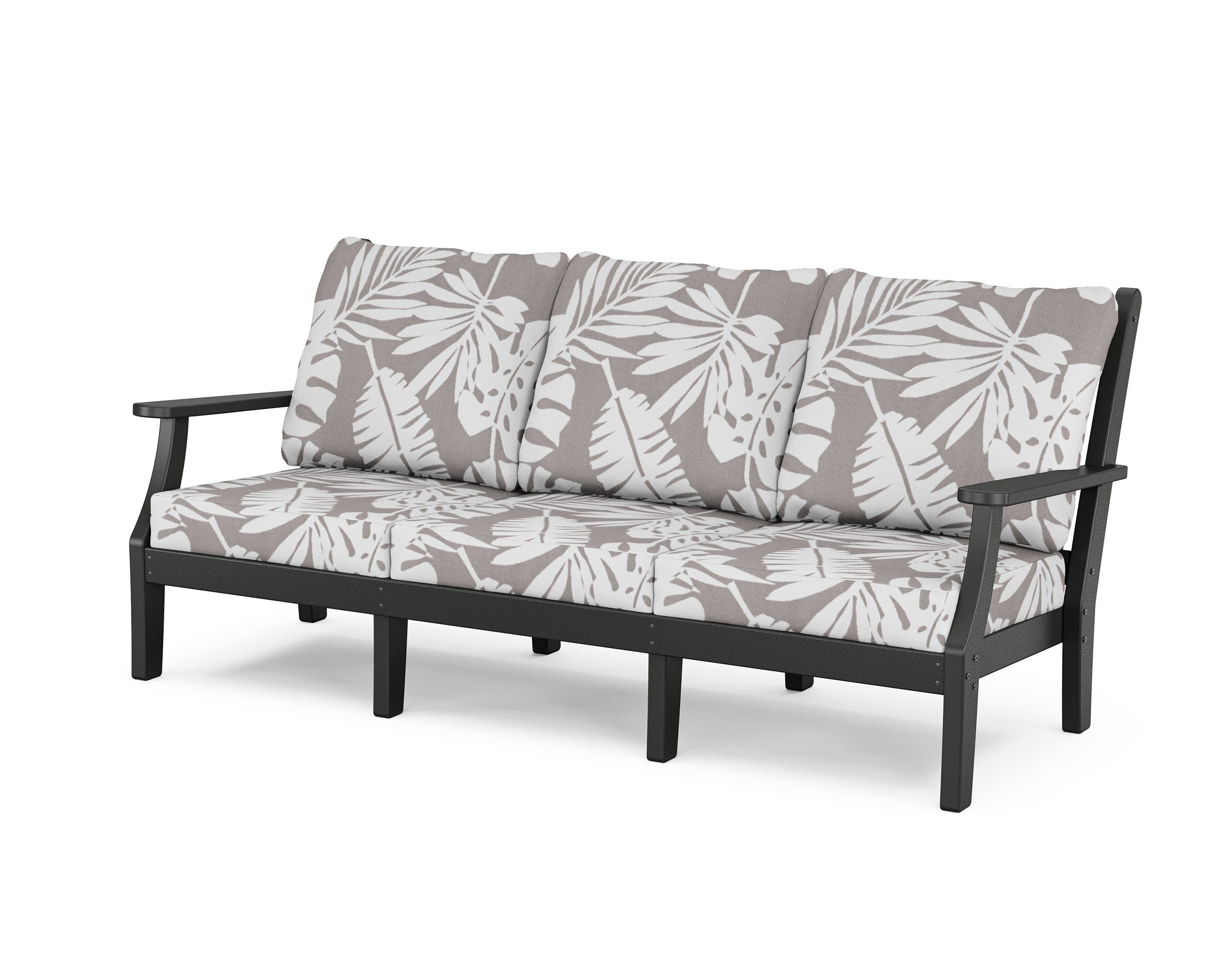 Wovendale Deep Seating Sofa in Black / Leaf Grey Mist