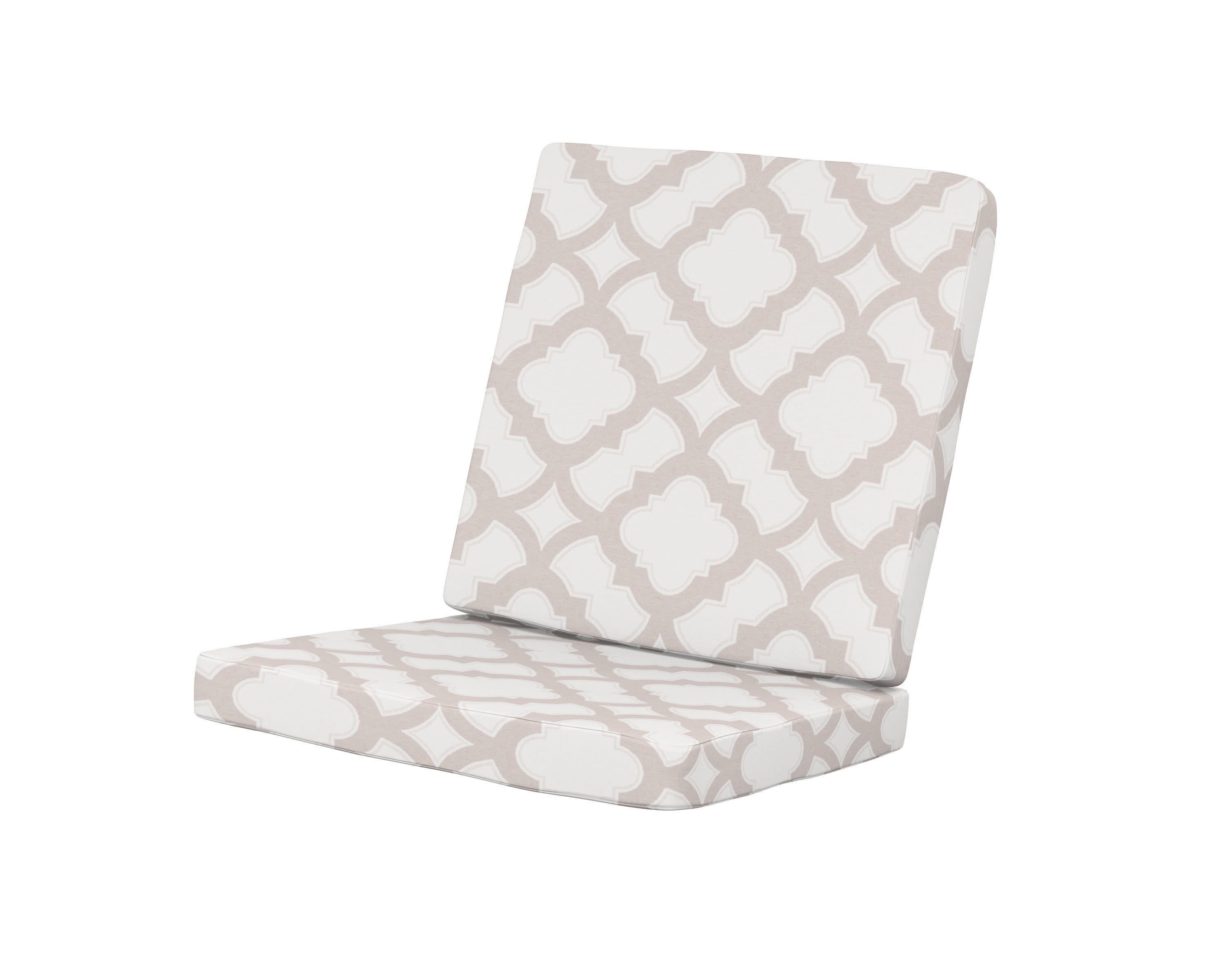 Modern Chair Cushion in Trellis Dune Burlap