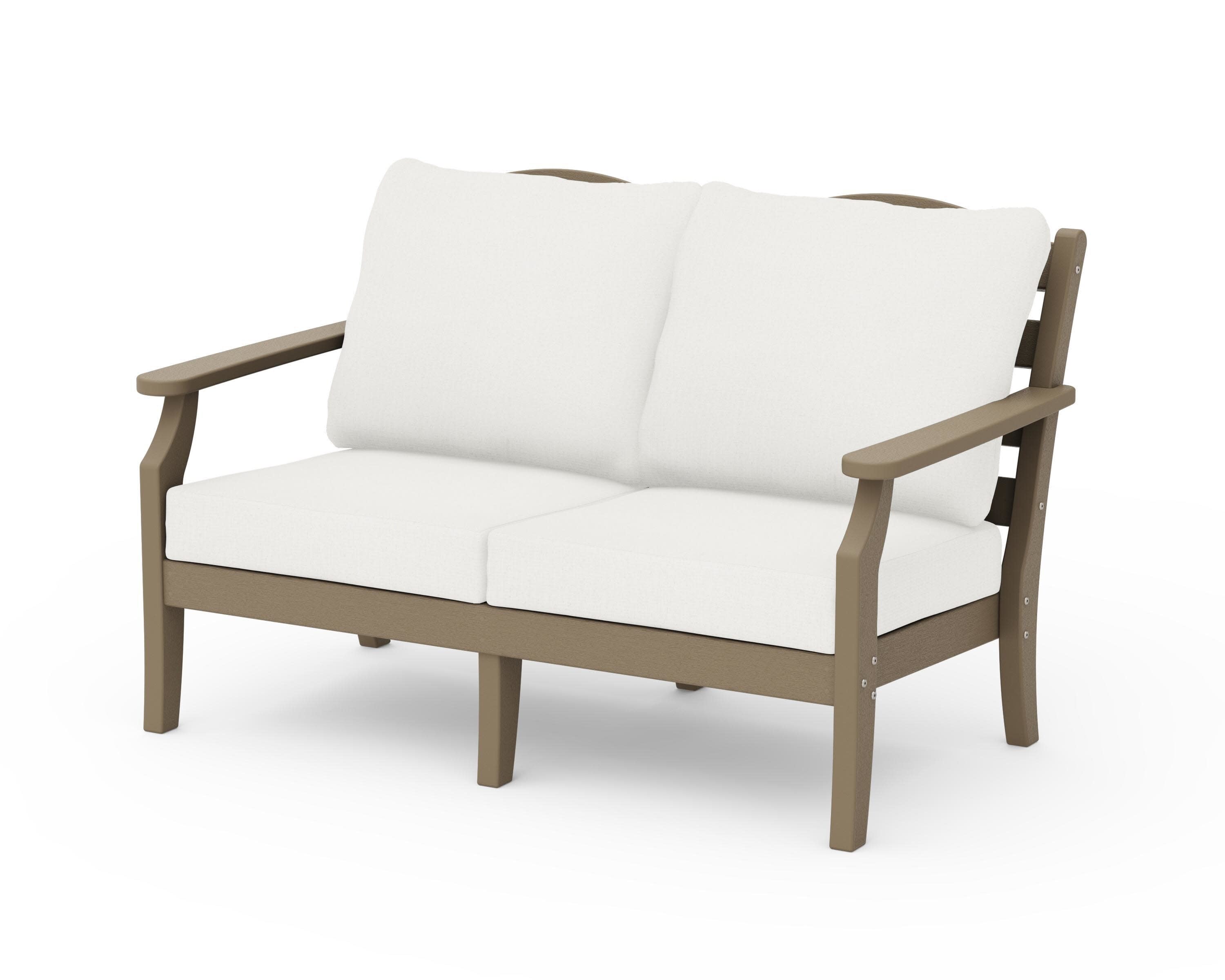Savannah Deep Seating Loveseat in Vintage Sahara / Natural Linen