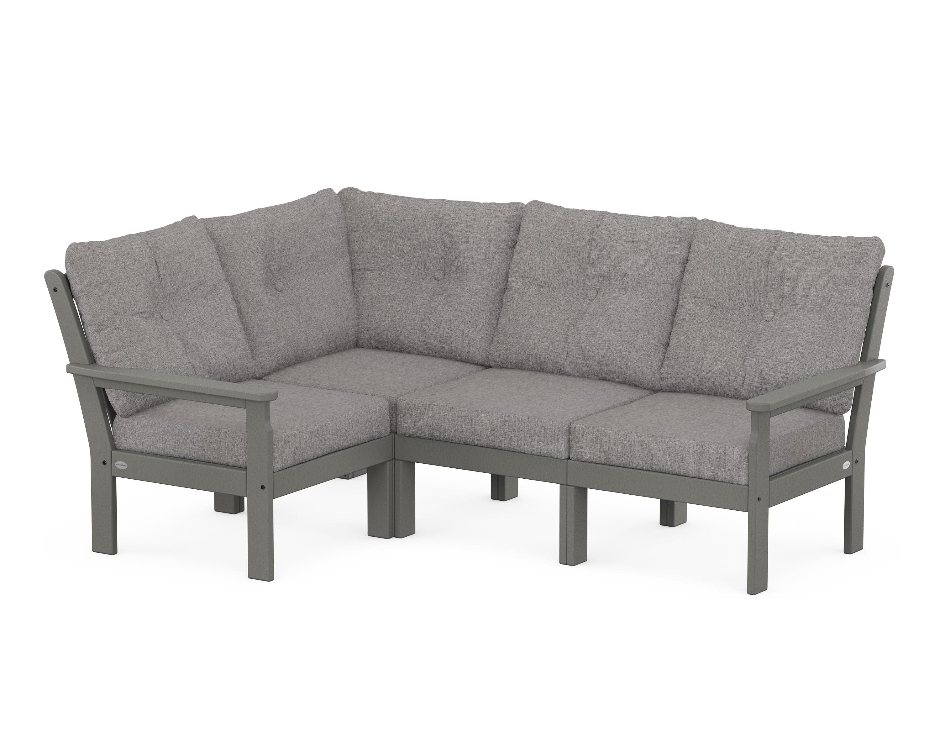 Vineyard 4-Piece Sectional in Slate Grey / Grey Mist