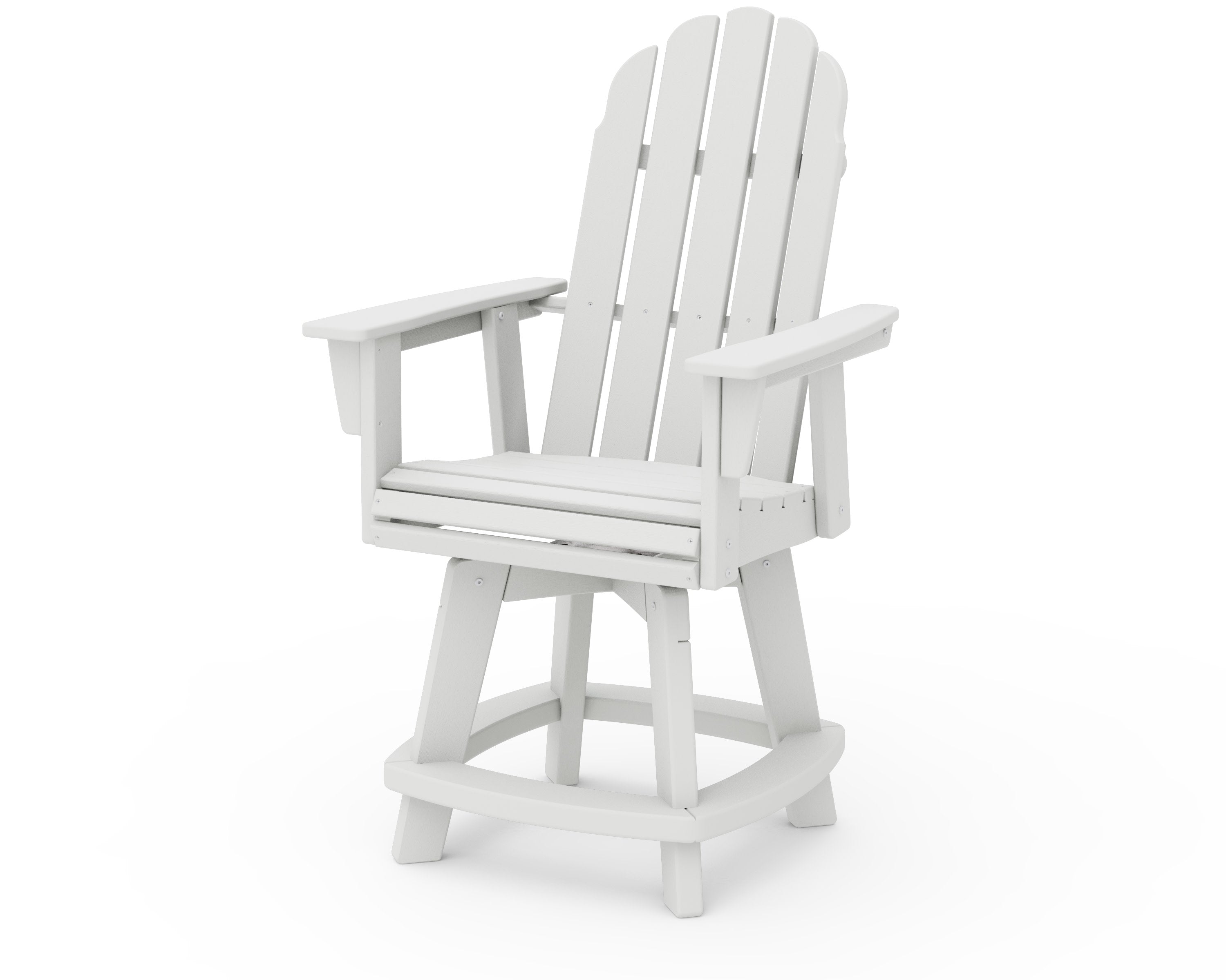 Vineyard Curveback Adirondack Swivel Counter Chair in Vintage White